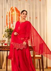 Rose Radiance Silk Suit Set