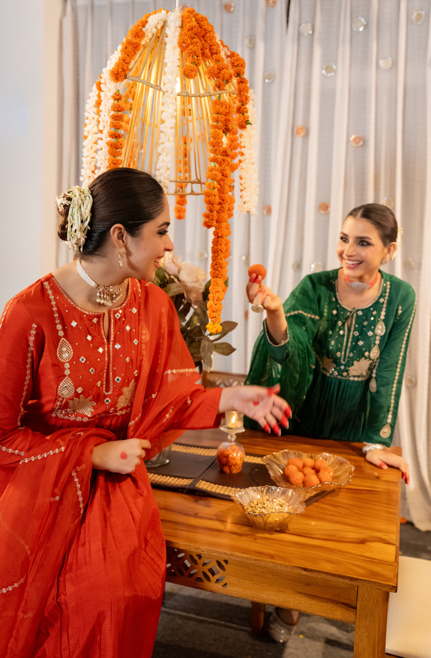 Emerald Bloom Russian Silk Suit Set