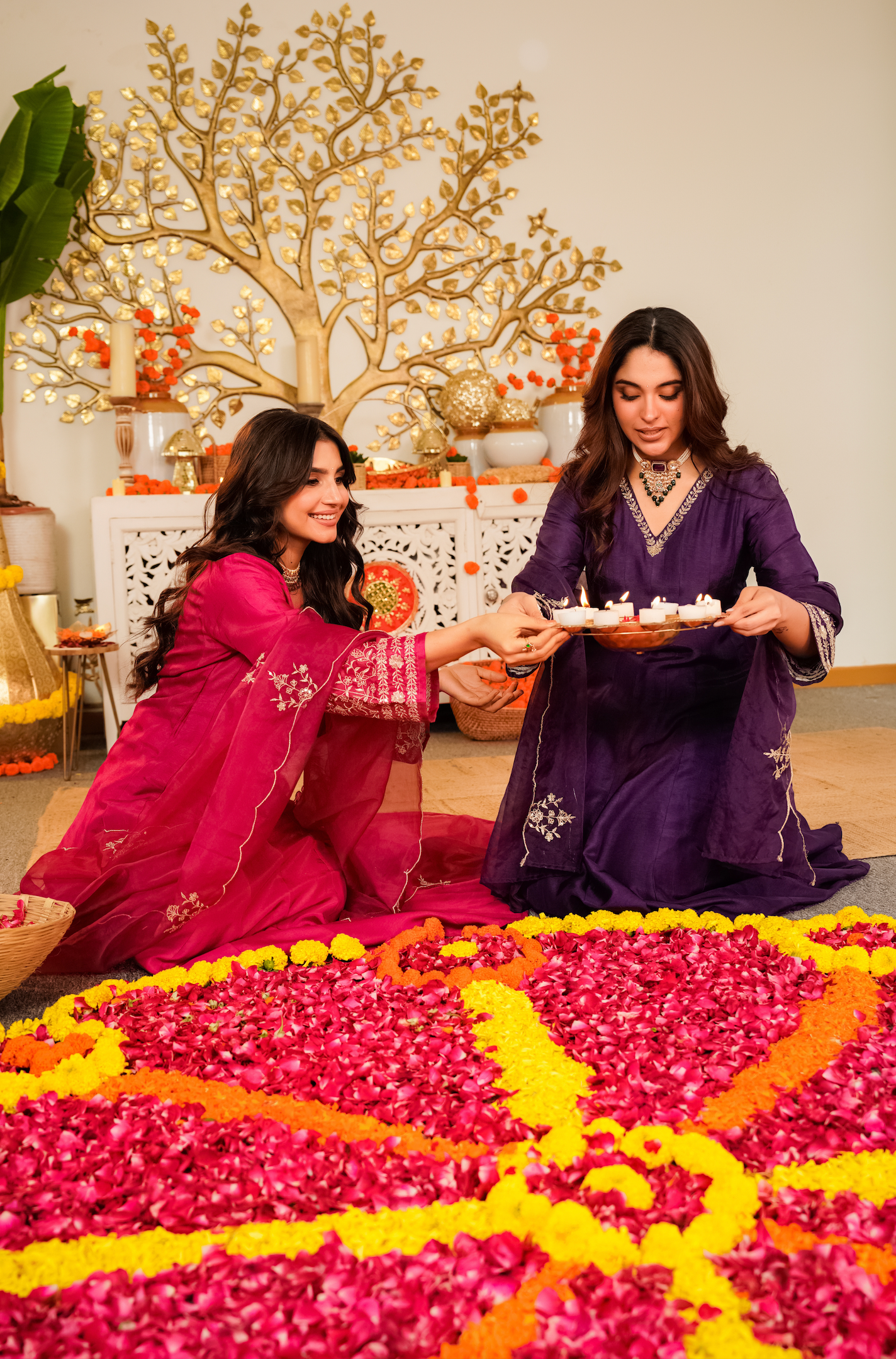 Amethyst Aura Russian Silk Suit Set