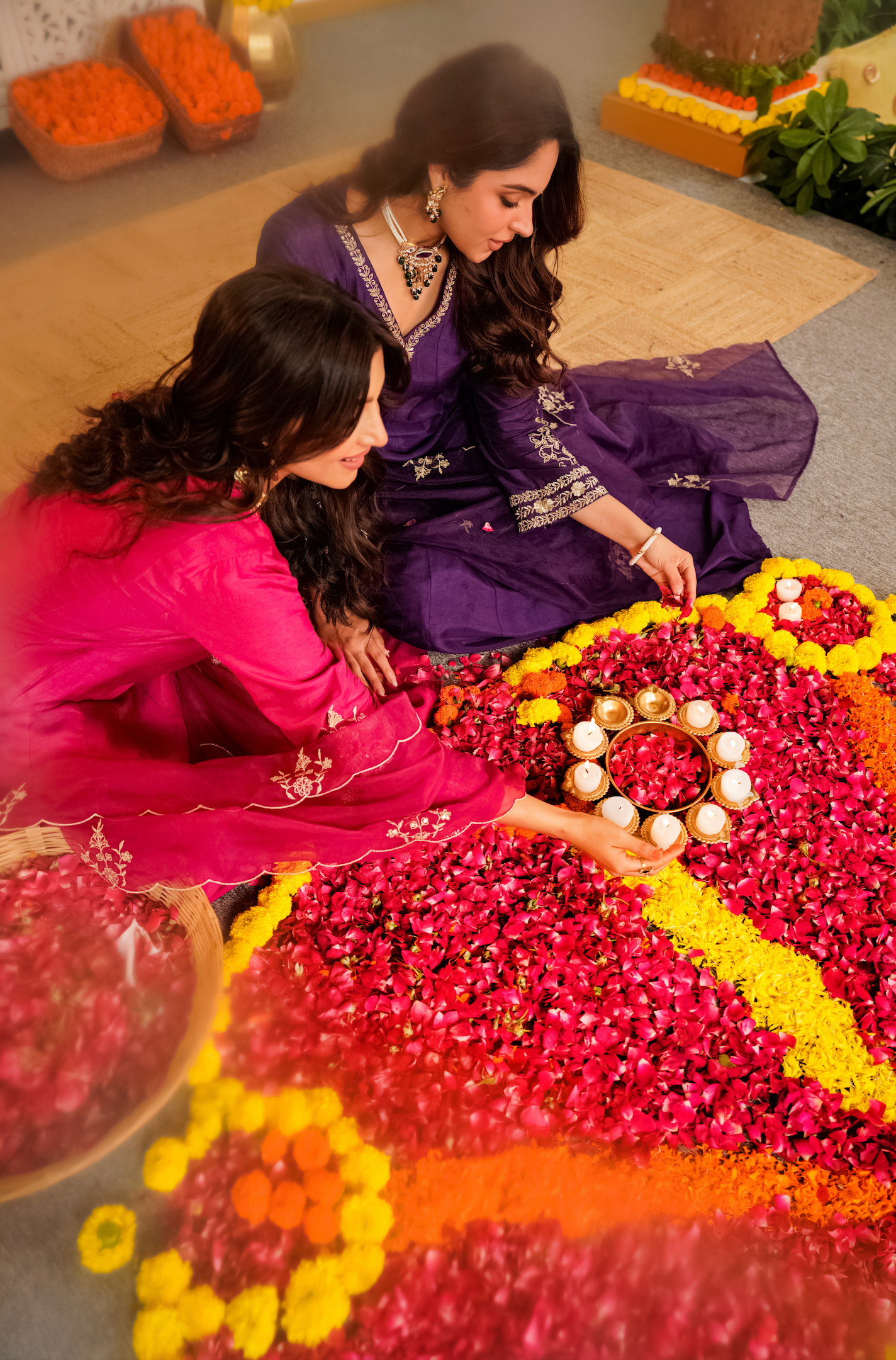 Amethyst Aura Russian Silk Suit Set