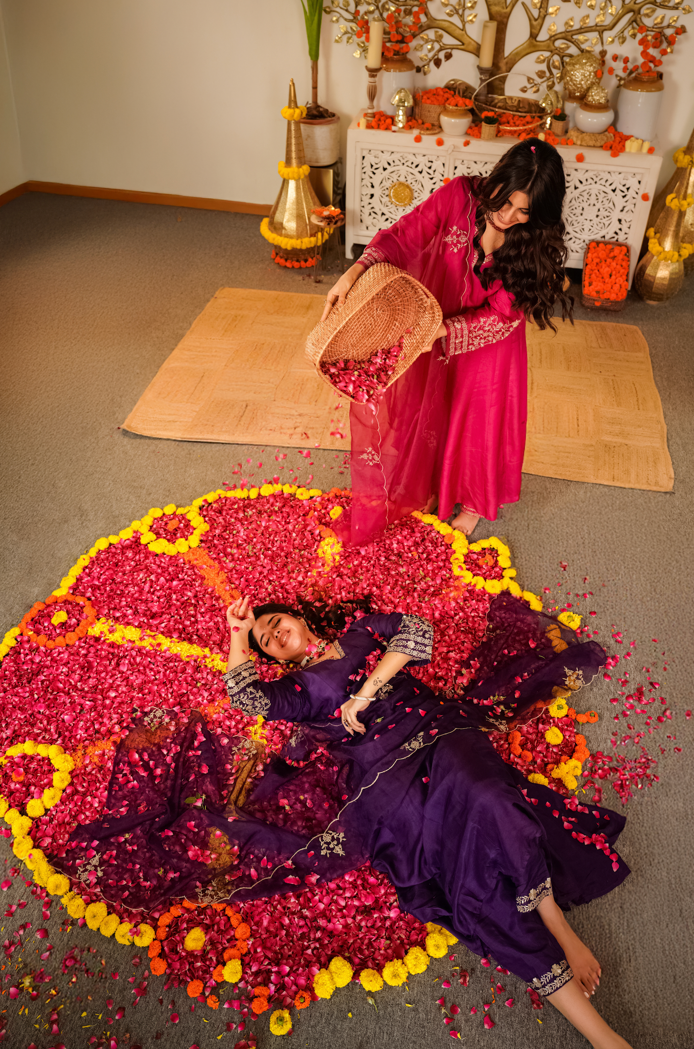 Amethyst Aura Russian Silk Suit Set