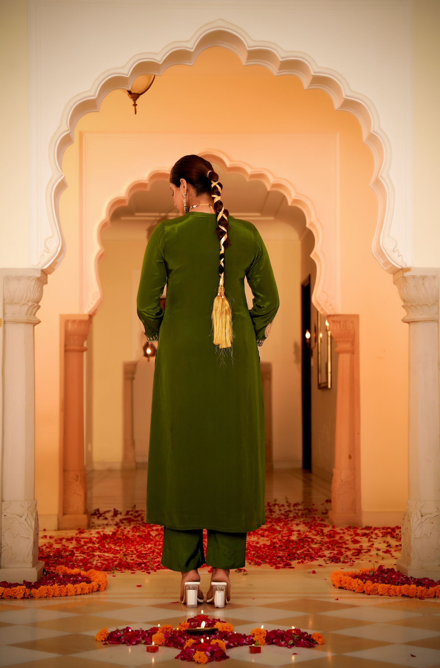 Emerald Grace Crepe Suit Set