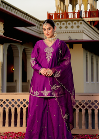 Royal Jamuni Satoori Silk Garara Suit Set