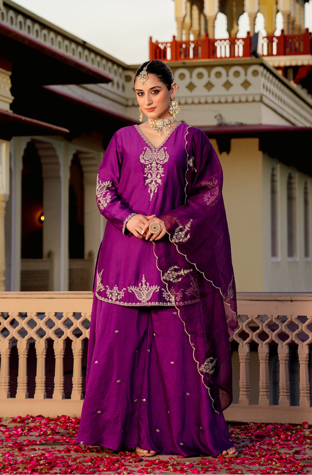 Royal Jamuni Satoori Silk Garara Suit Set