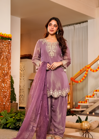 Lavender Bloom Tissue Suit Set