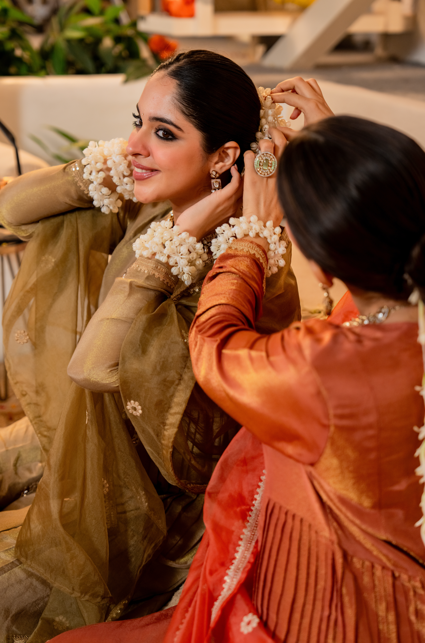 Dusky Gold Nazakat Tissue Suit Set