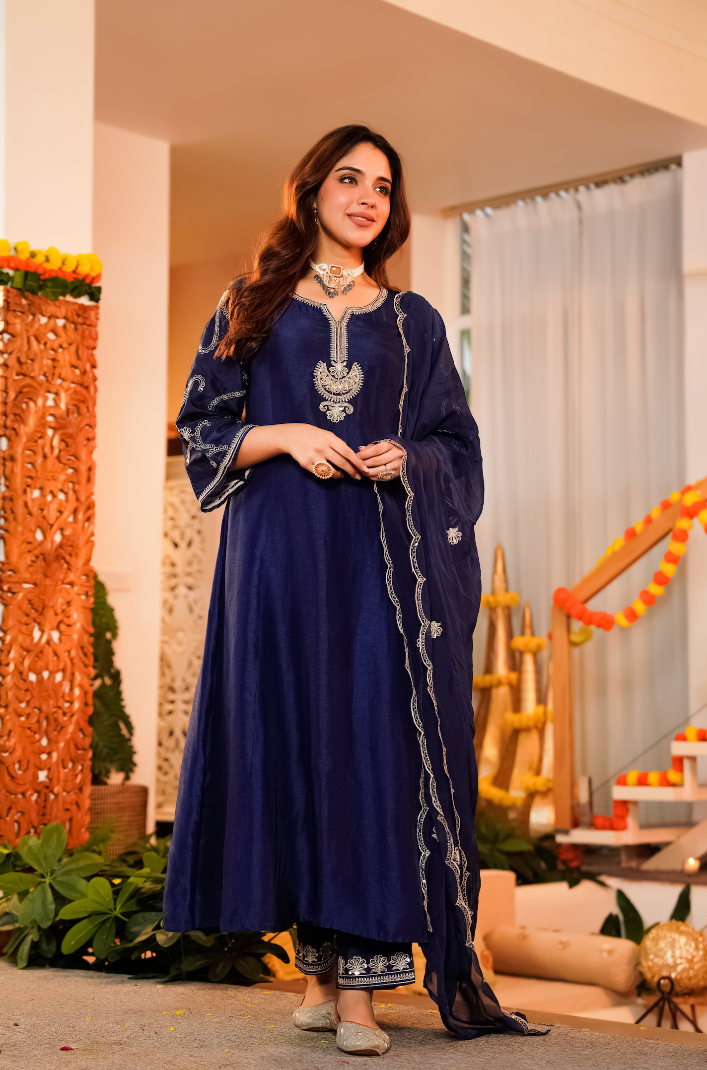 Midnight Majesty Russian Silk Suit Set