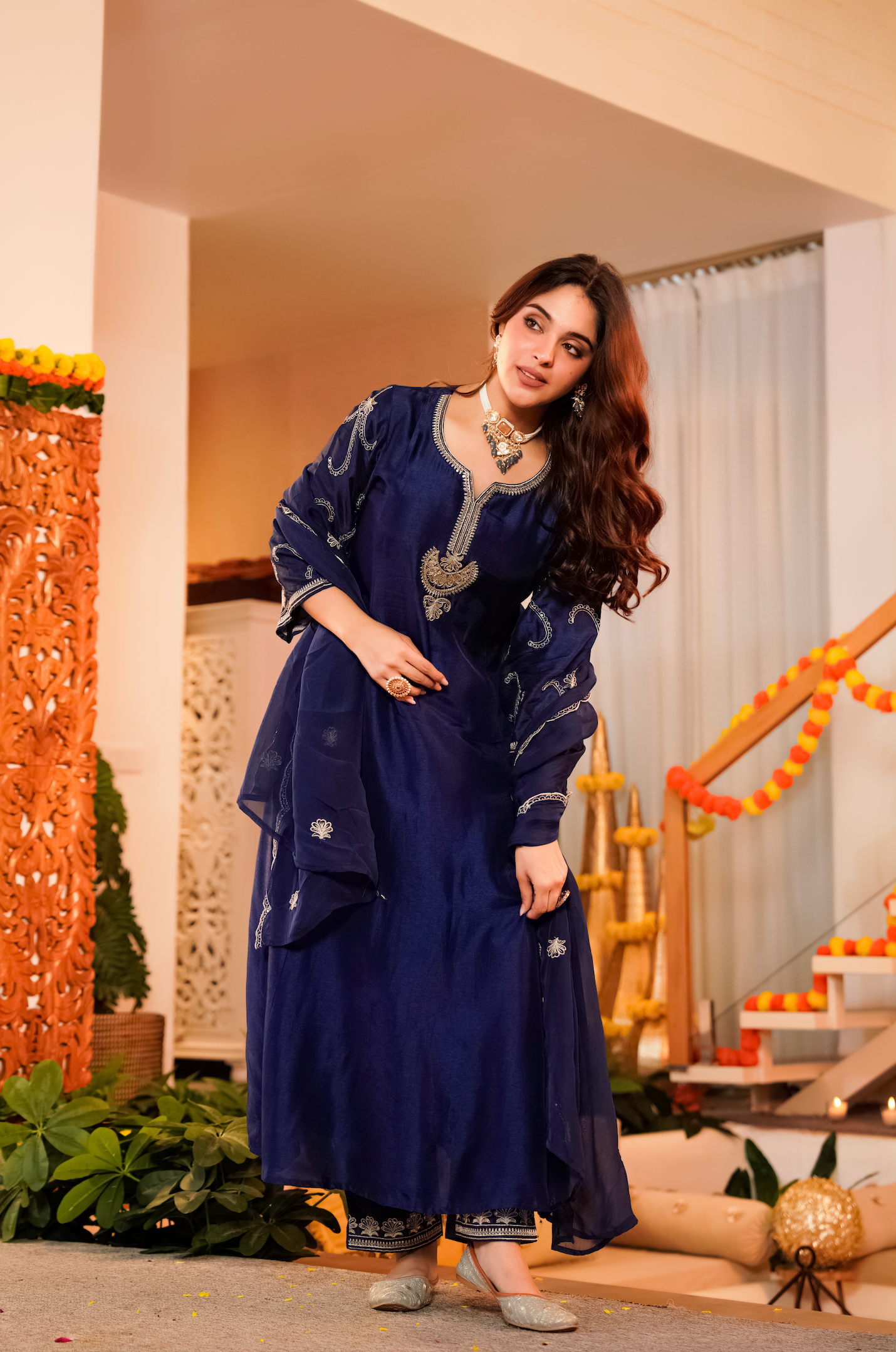 Midnight Majesty Russian Silk Suit Set