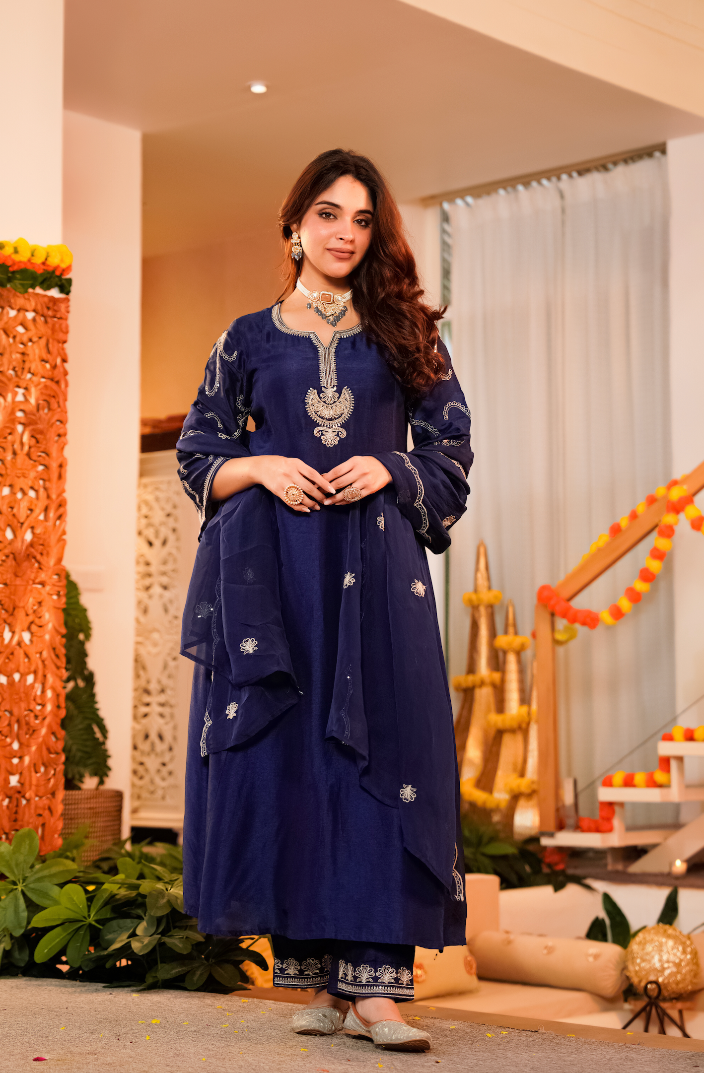 Midnight Majesty Russian Silk Suit Set