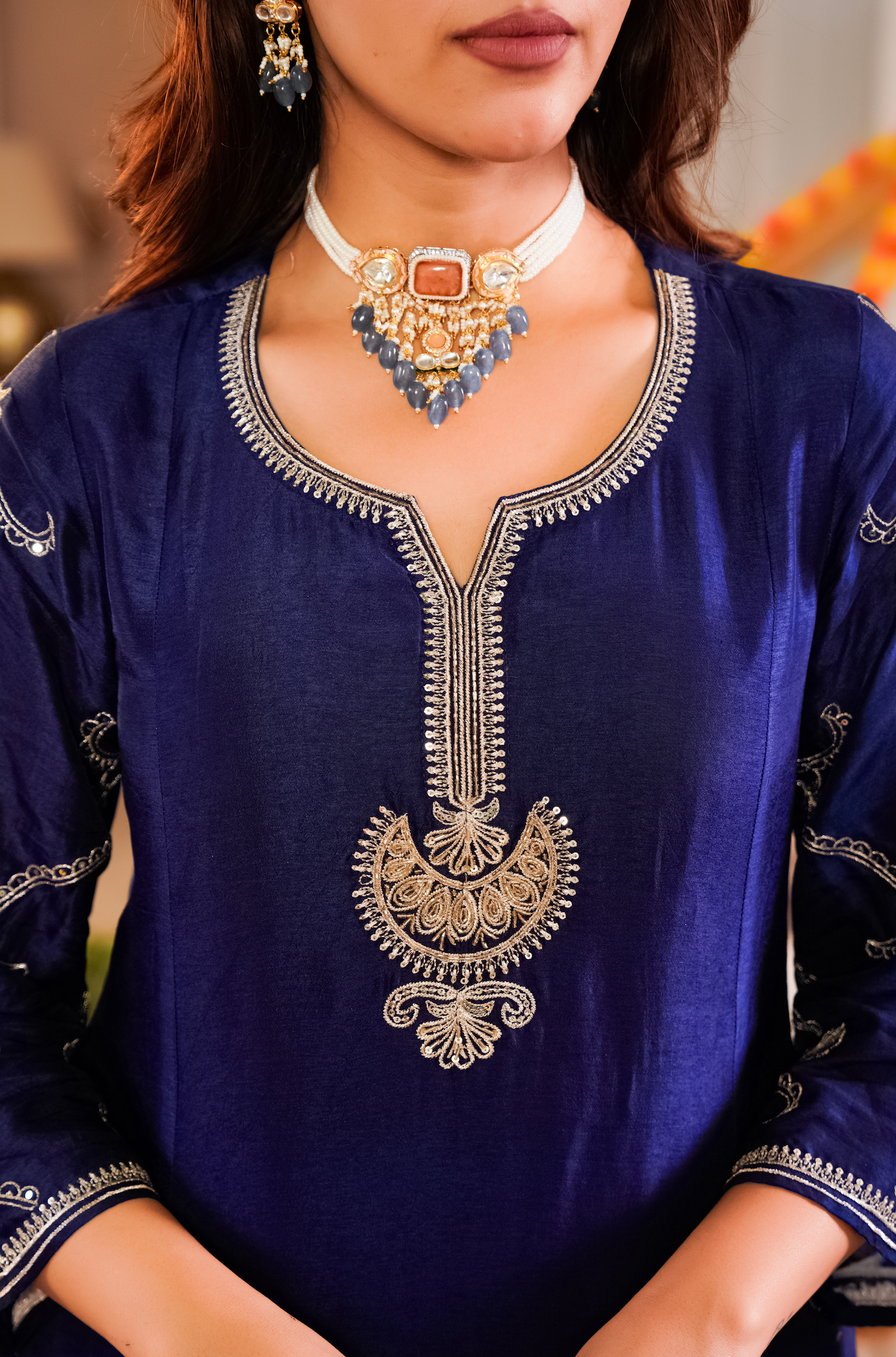 Midnight Majesty Russian Silk Suit Set