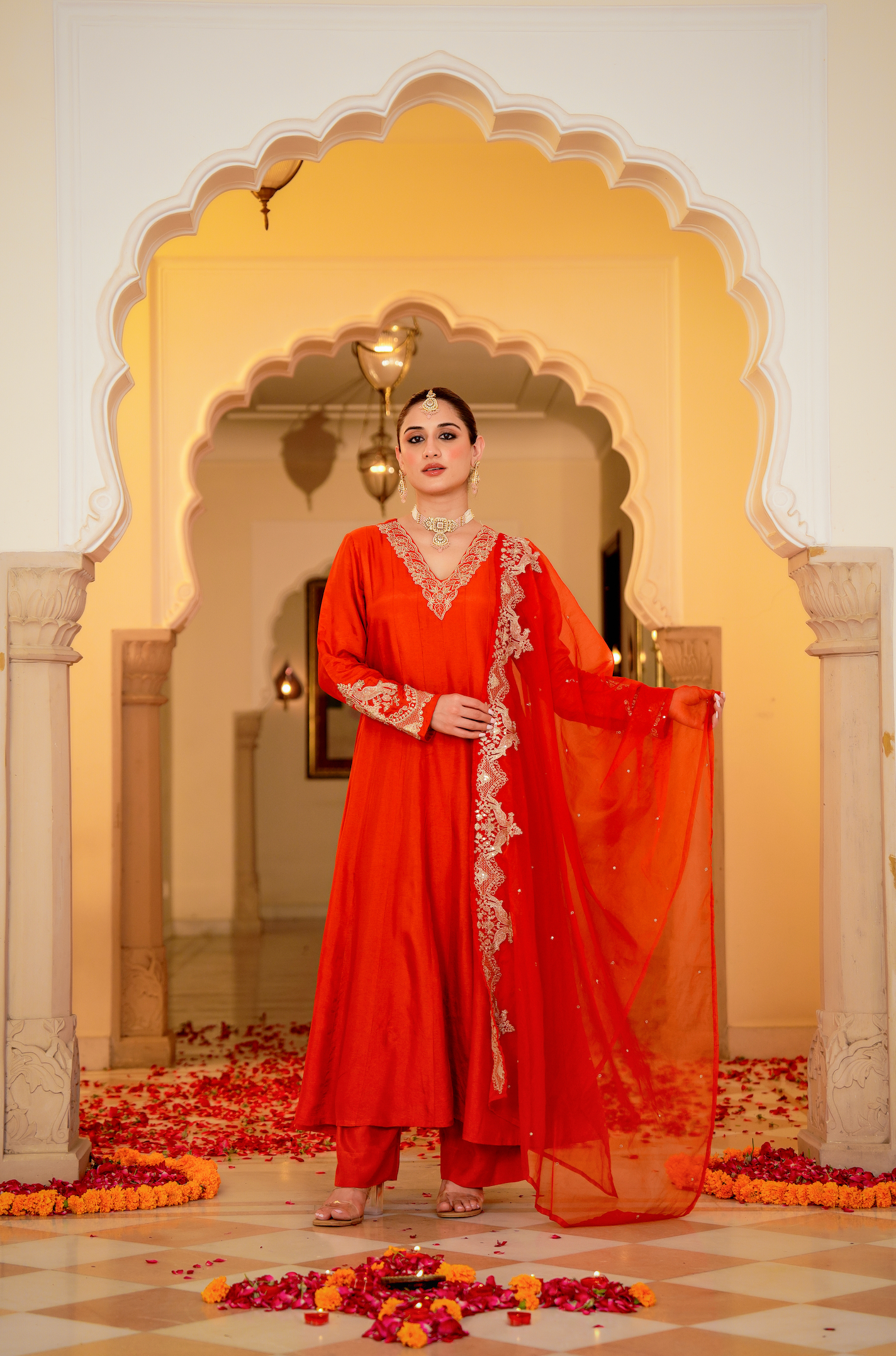Amber Aura Russian Silk Suit Set