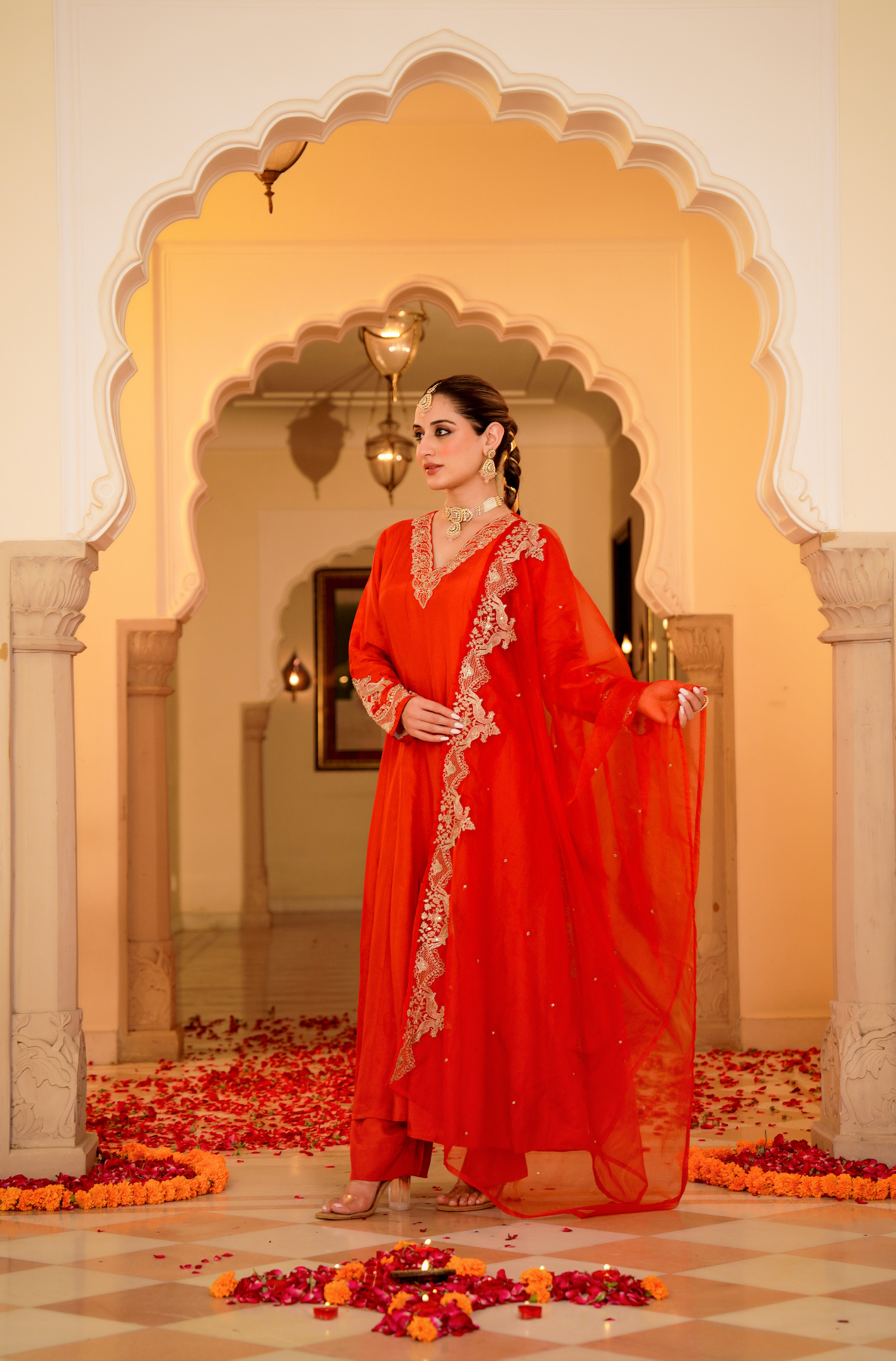 Amber Aura Russian Silk Suit Set
