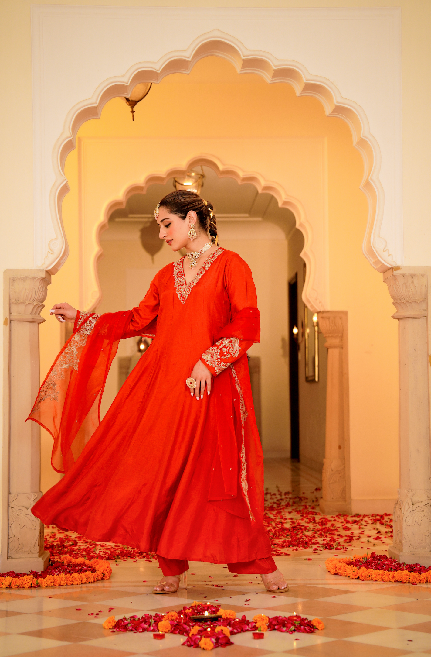 Amber Aura Russian Silk Suit Set