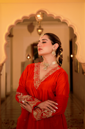 Amber Aura Russian Silk Suit Set