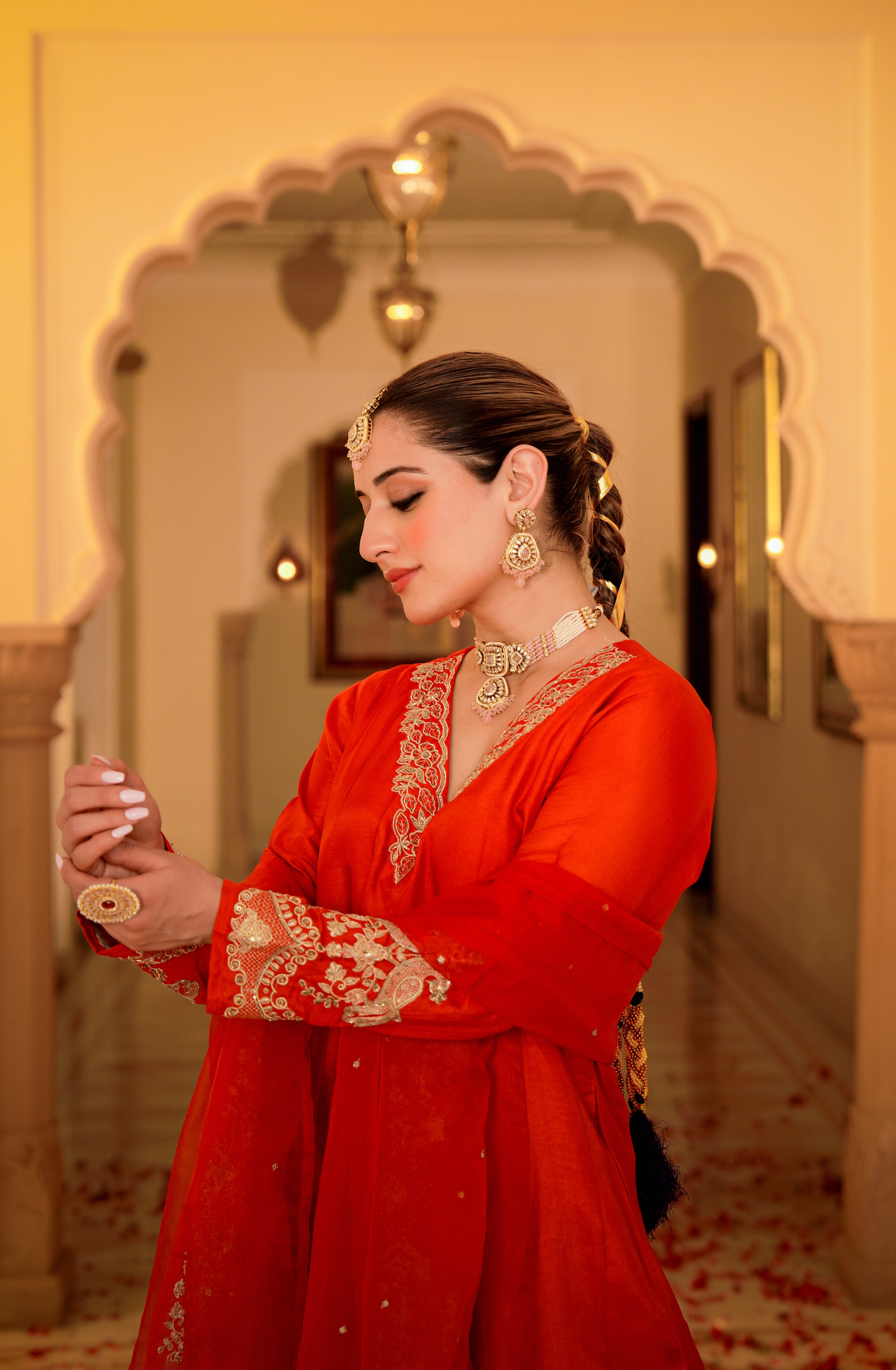 Amber Aura Russian Silk Suit Set