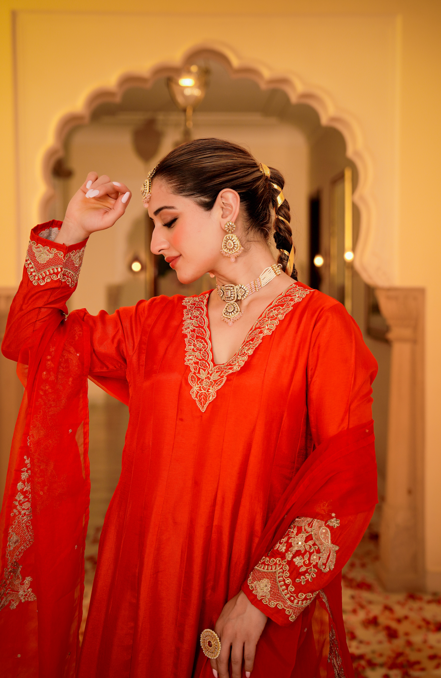 Amber Aura Russian Silk Suit Set