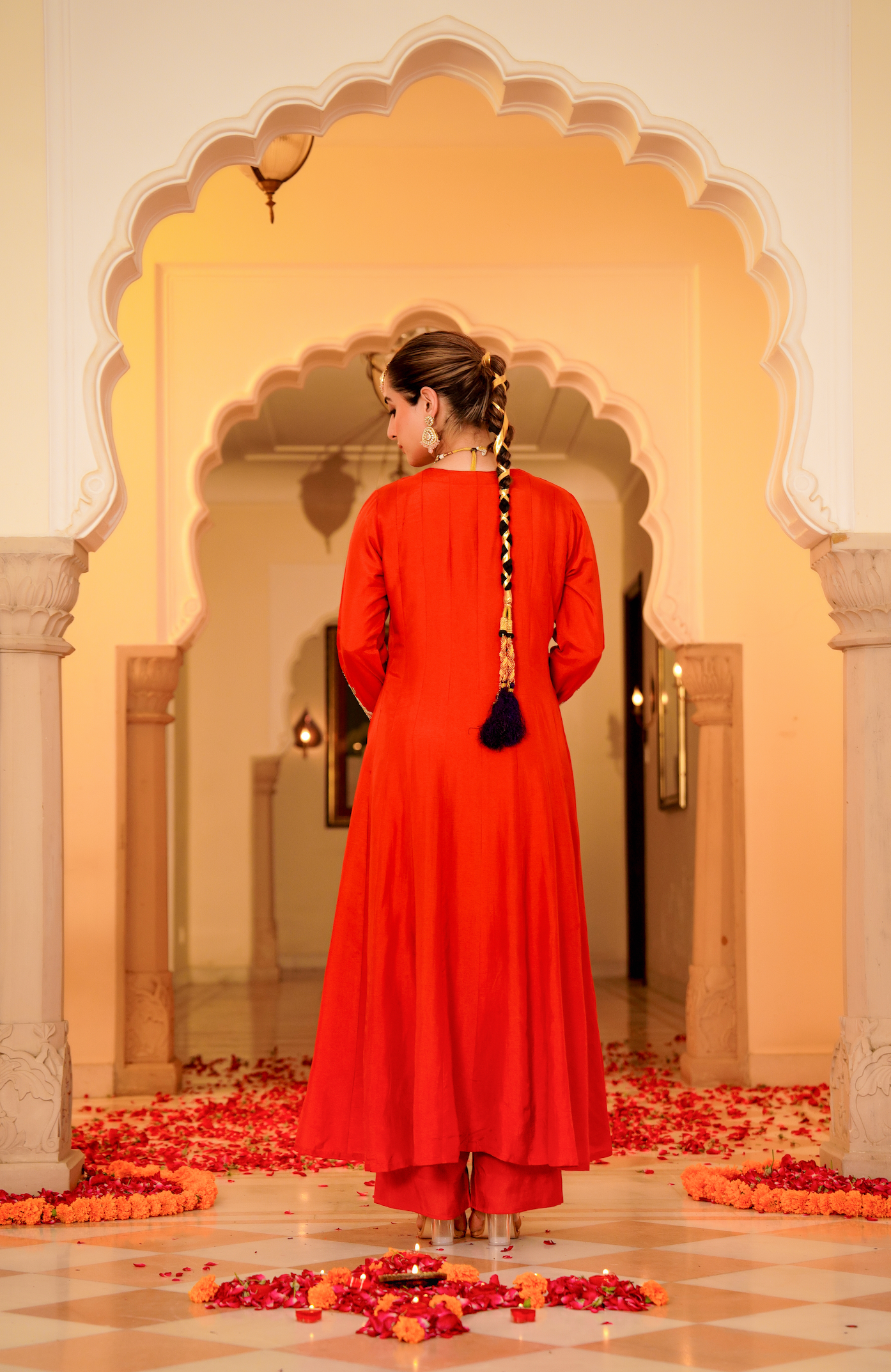 Amber Aura Russian Silk Suit Set