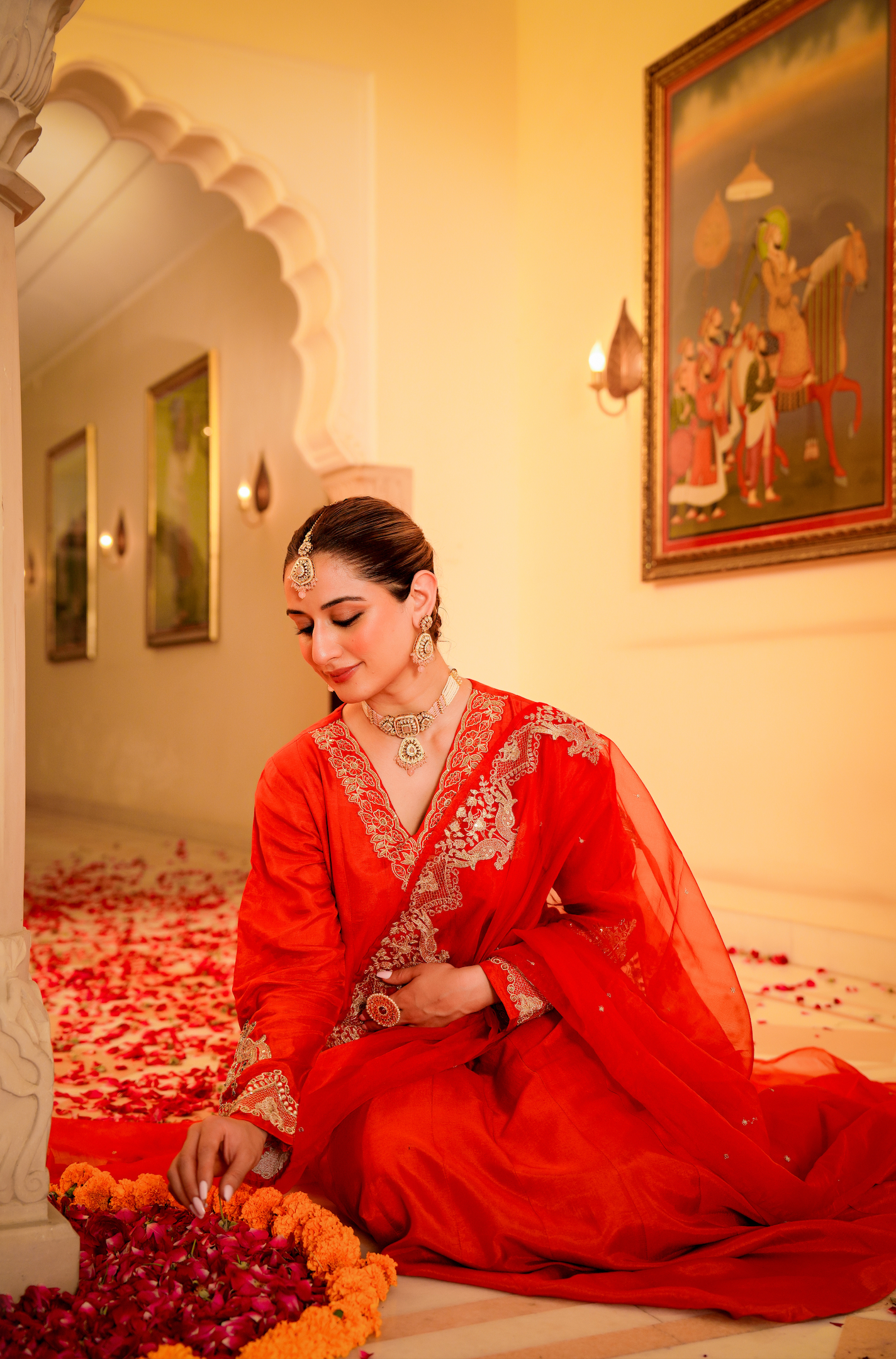 Amber Aura Russian Silk Suit Set