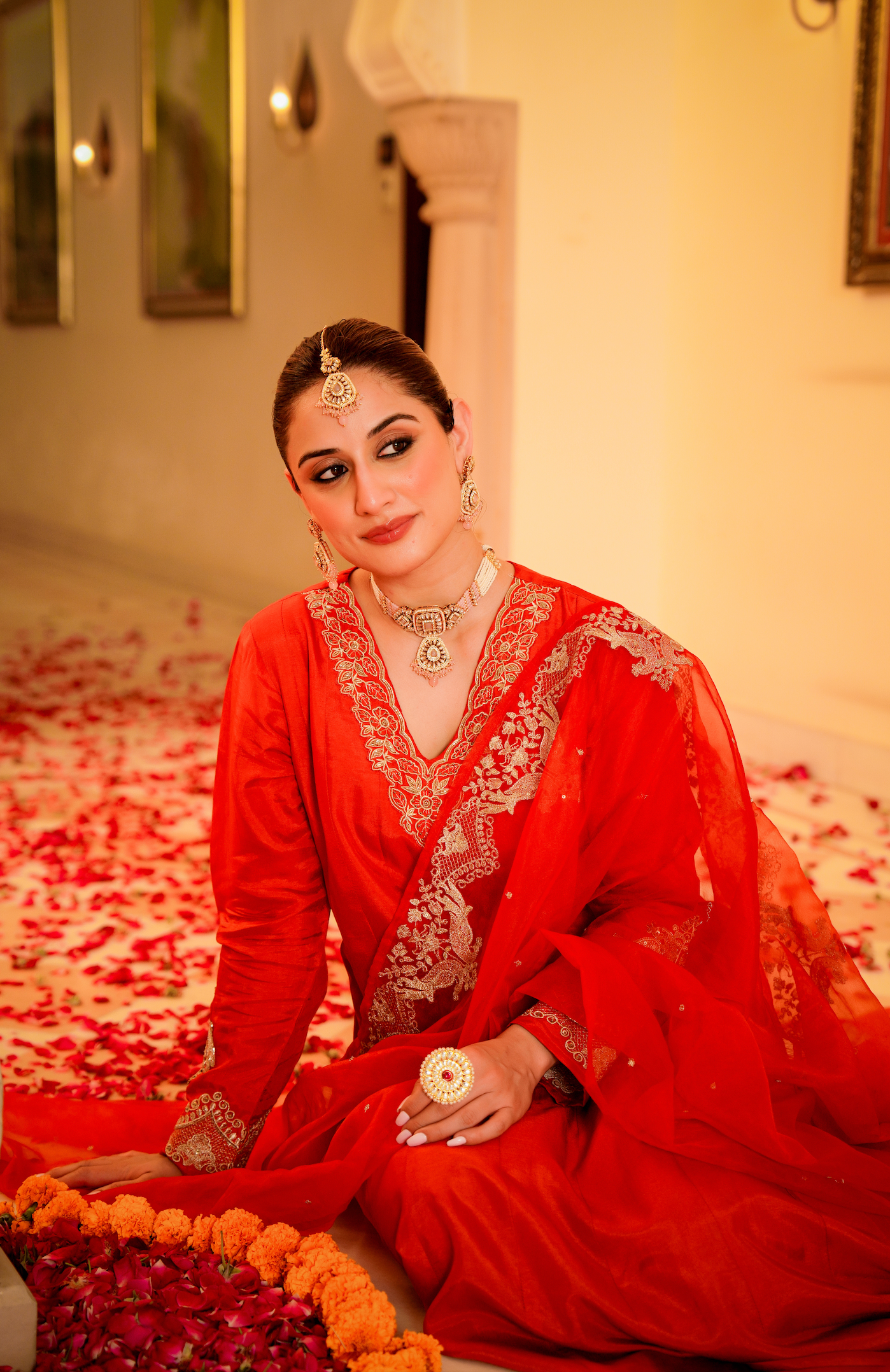 Amber Aura Russian Silk Suit Set