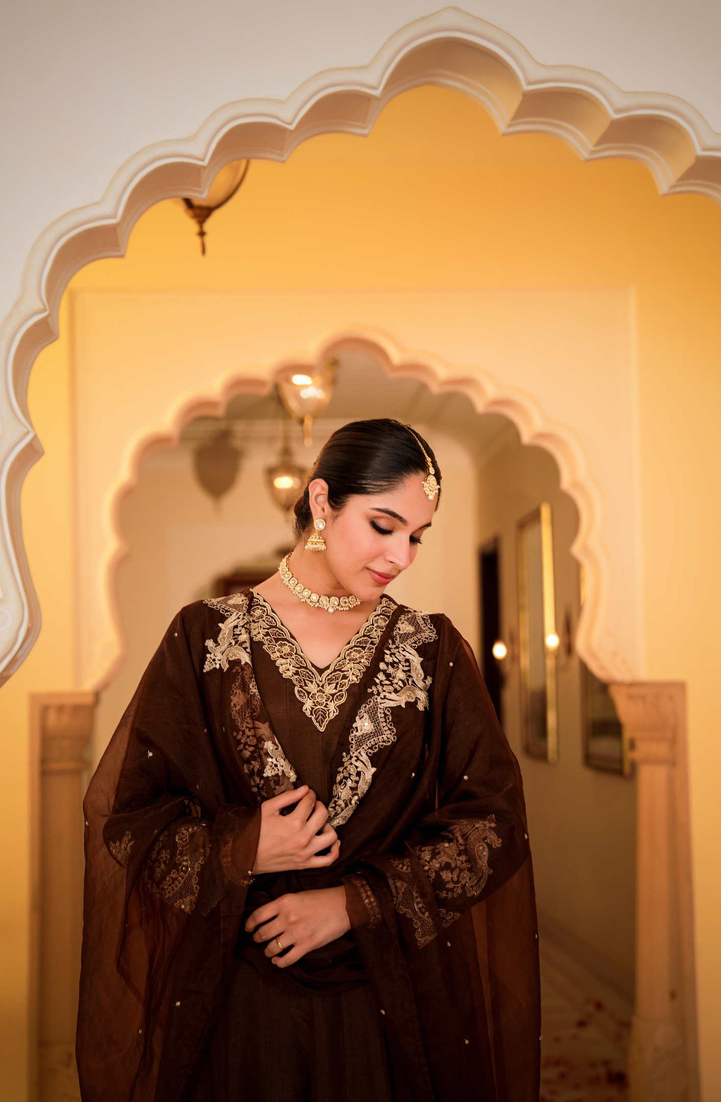 Mocha Royale Russian Silk Suit Set