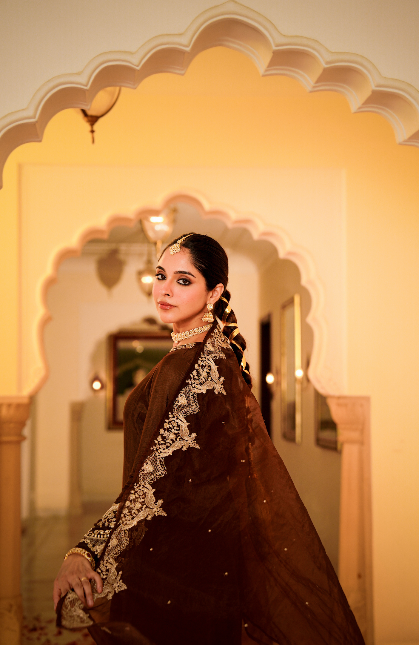 Mocha Royale Russian Silk Suit Set