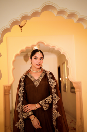 Mocha Royale Russian Silk Suit Set