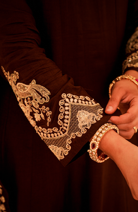 Mocha Royale Russian Silk Suit Set