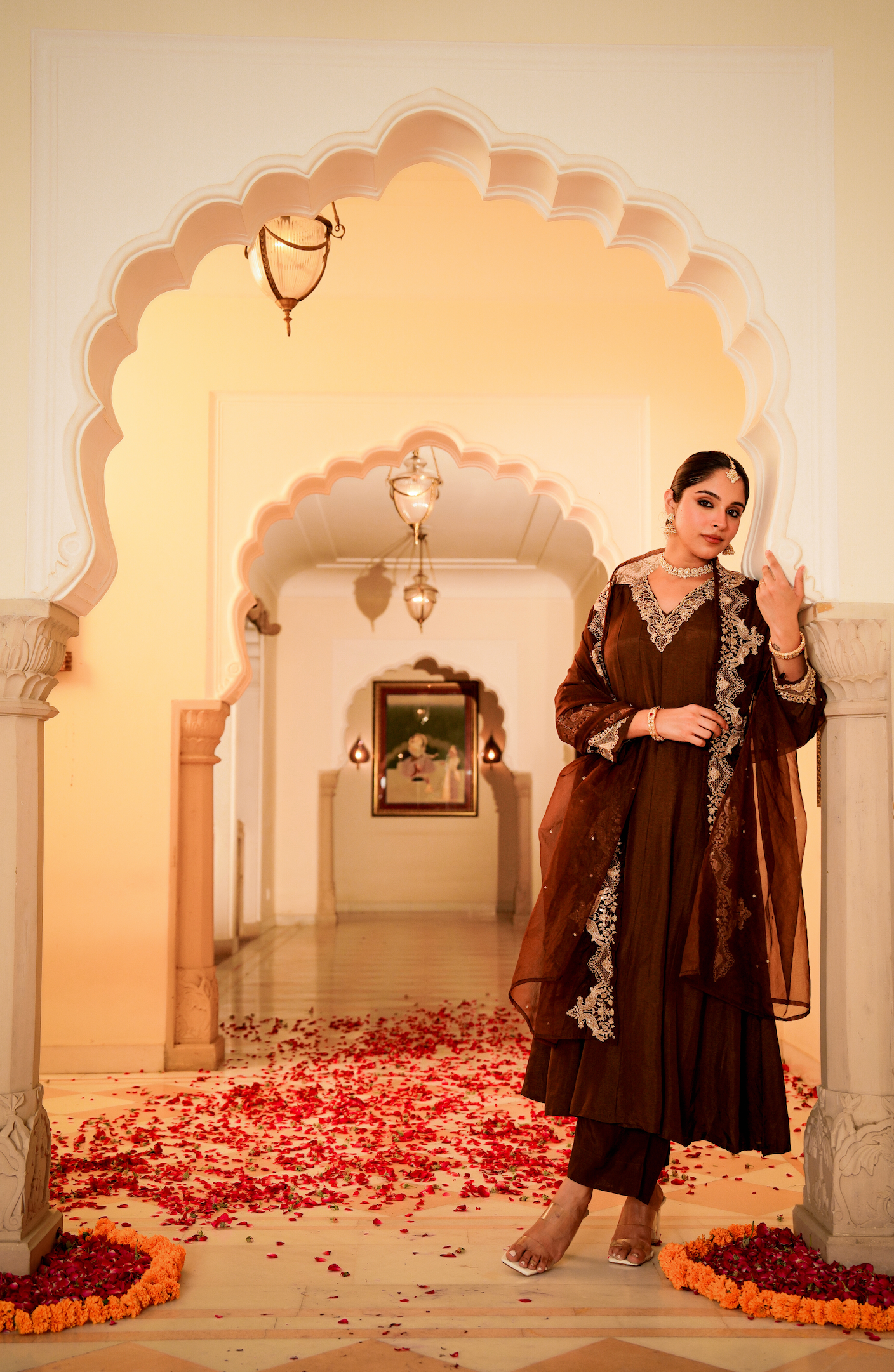 Mocha Royale Russian Silk Suit Set