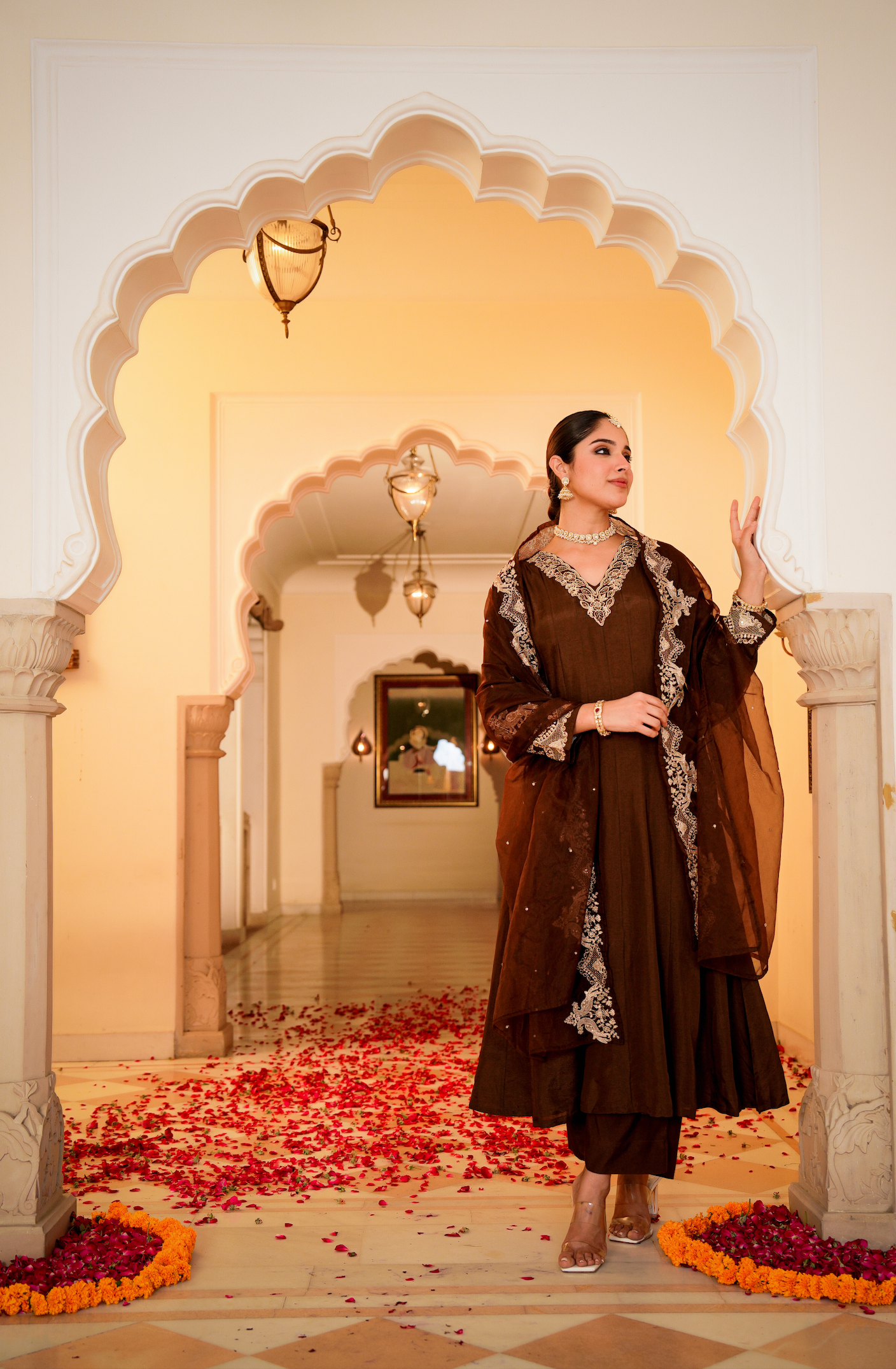Mocha Royale Russian Silk Suit Set