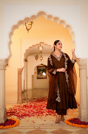 Mocha Royale Russian Silk Suit Set