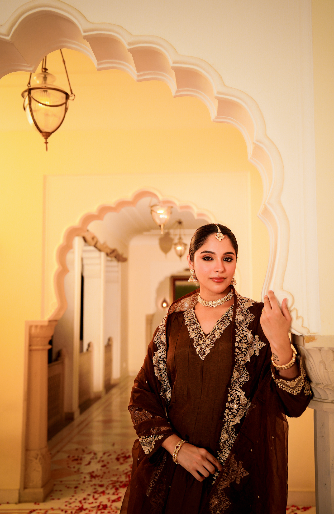 Mocha Royale Russian Silk Suit Set