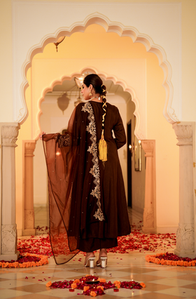 Mocha Royale Russian Silk Suit Set