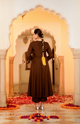 Mocha Royale Russian Silk Suit Set