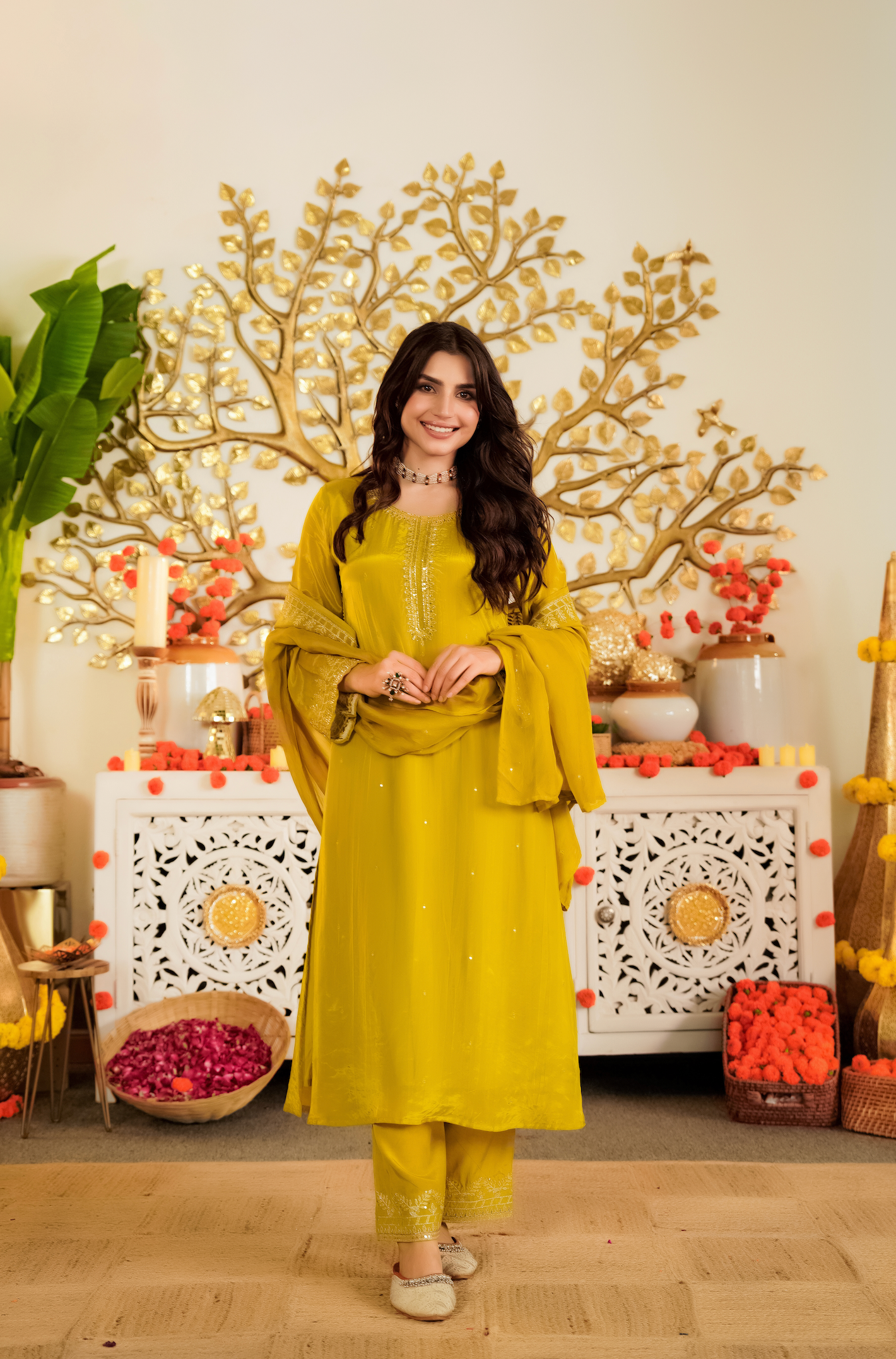 Amber Marigold Aura Suit Set