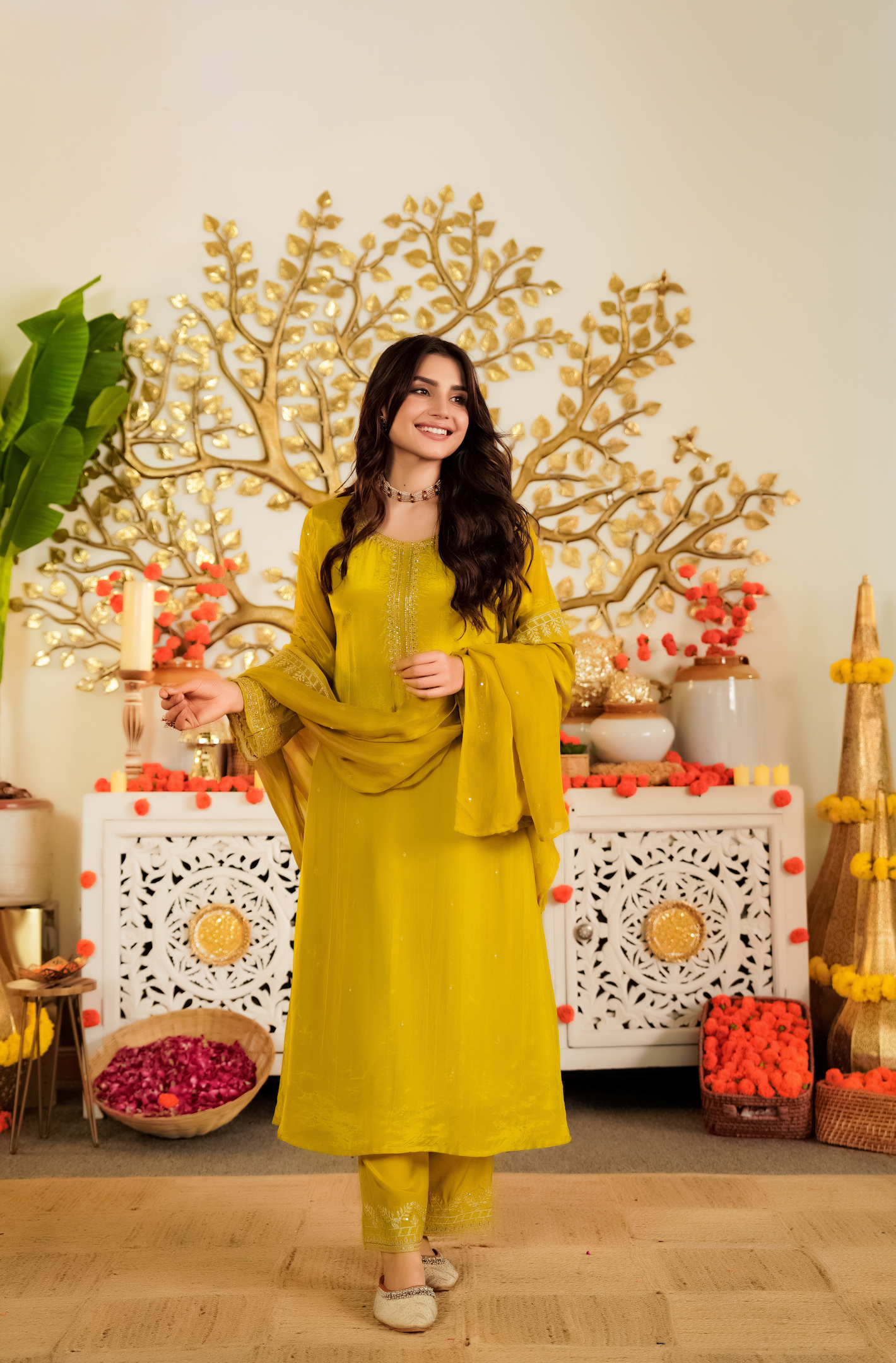 Amber Marigold Aura Suit Set