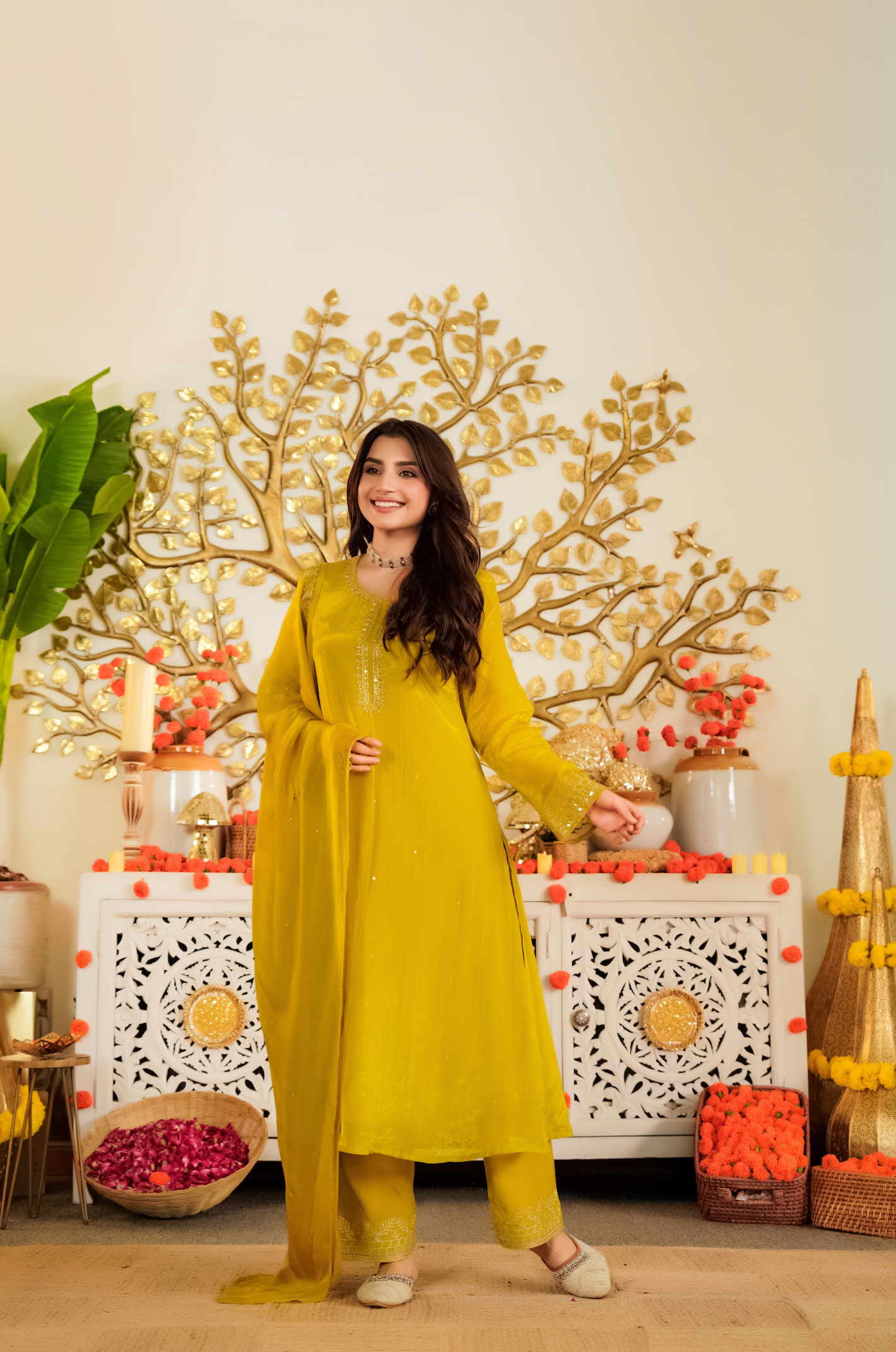 Amber Marigold Aura Suit Set