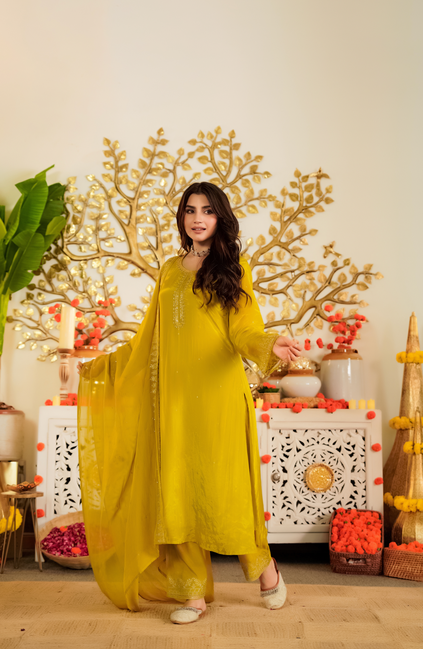 Amber Marigold Aura Suit Set