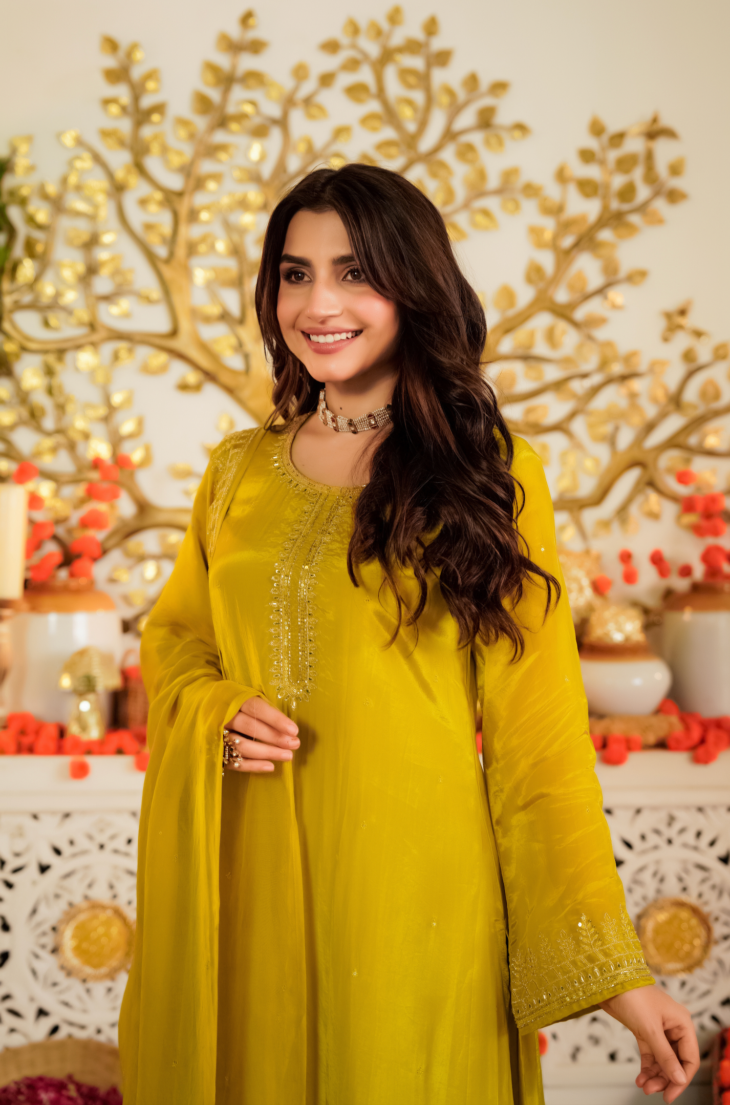 Amber Marigold Aura Suit Set