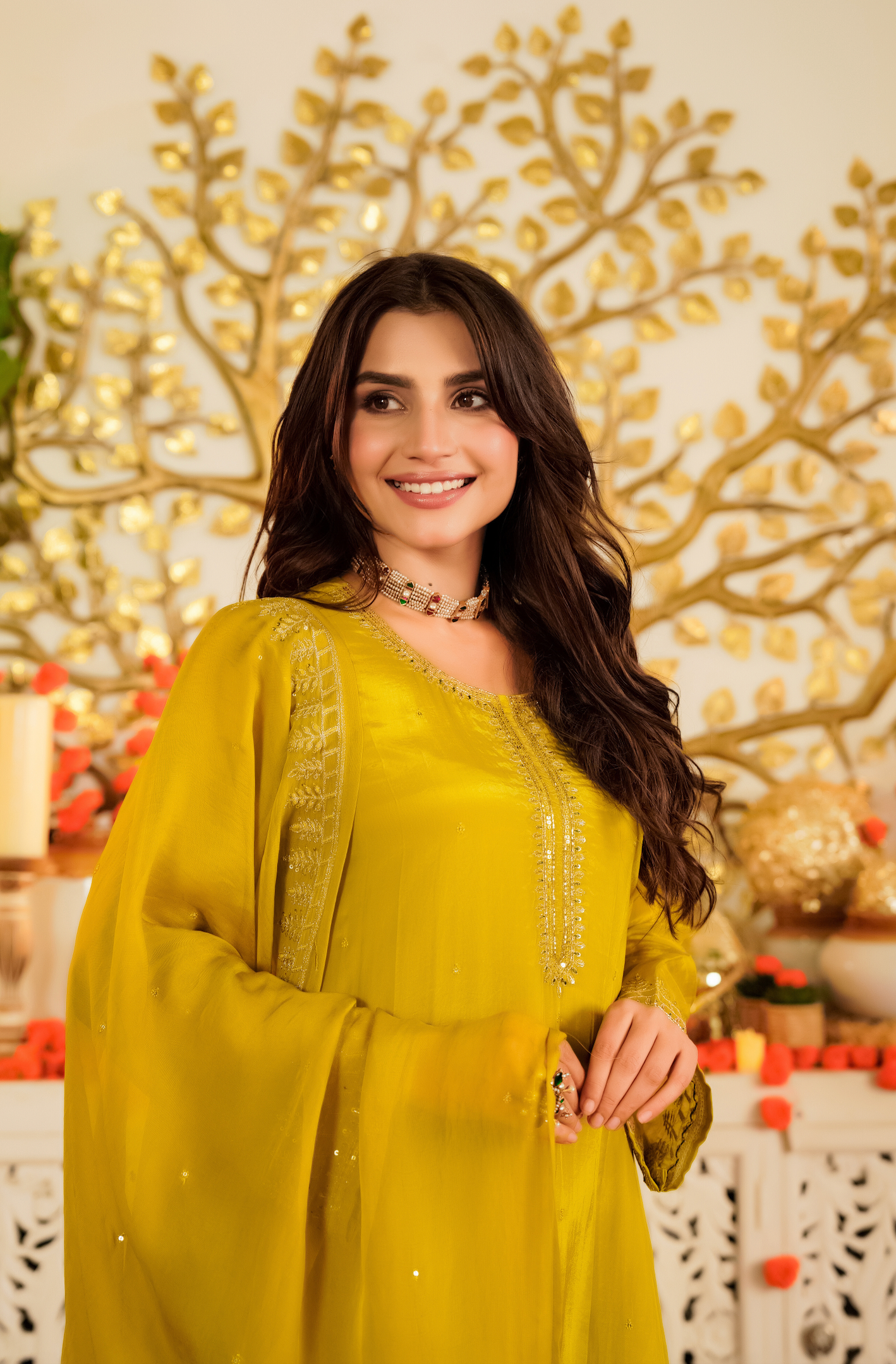 Amber Marigold Aura Suit Set