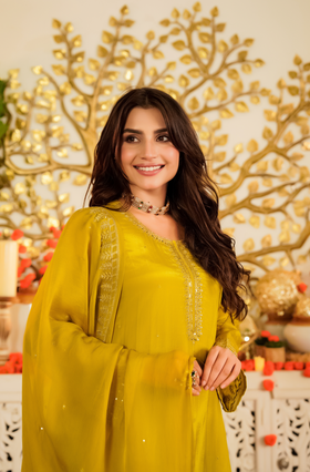 Amber Marigold Aura Suit Set