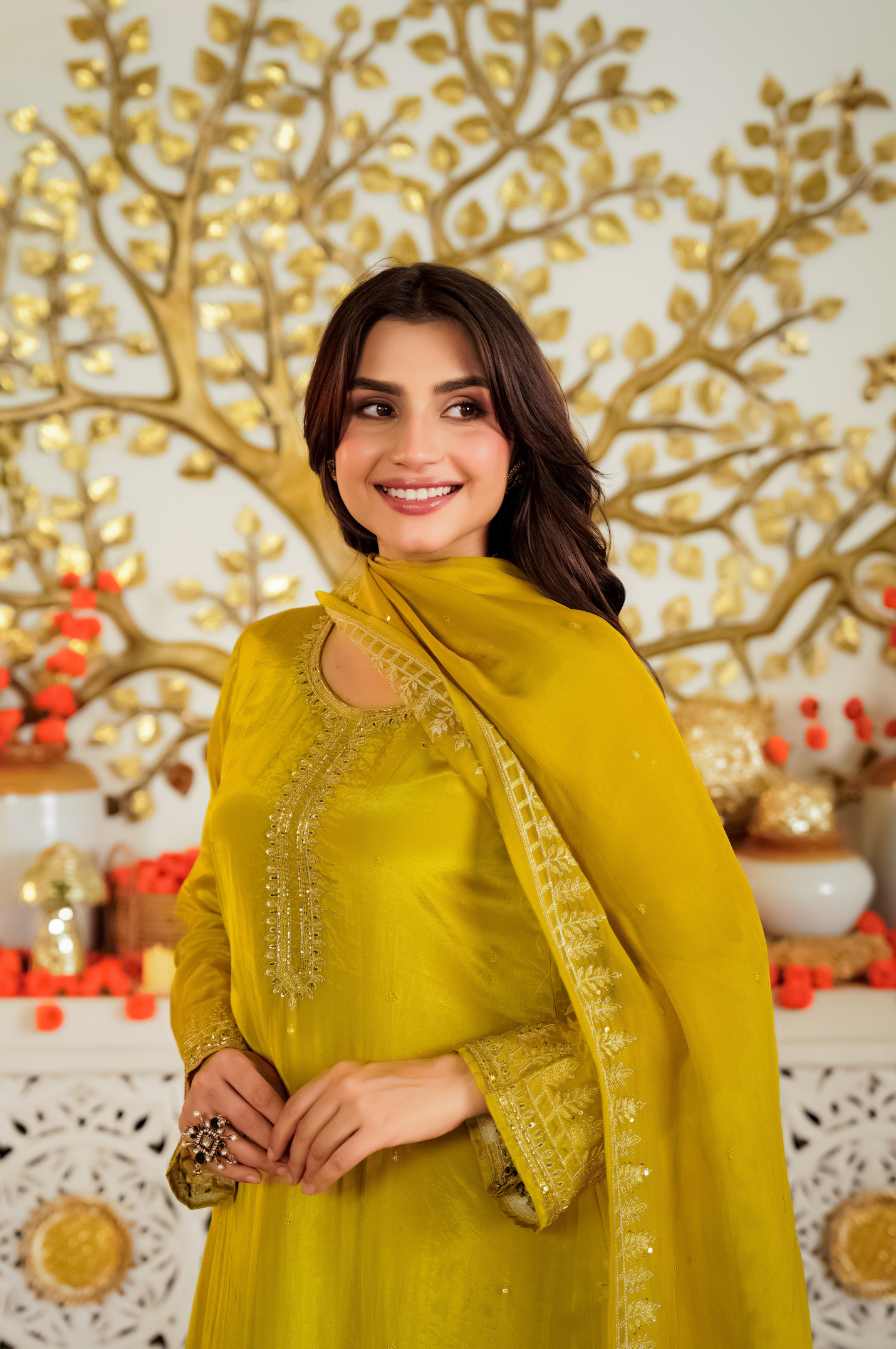 Amber Marigold Aura Suit Set