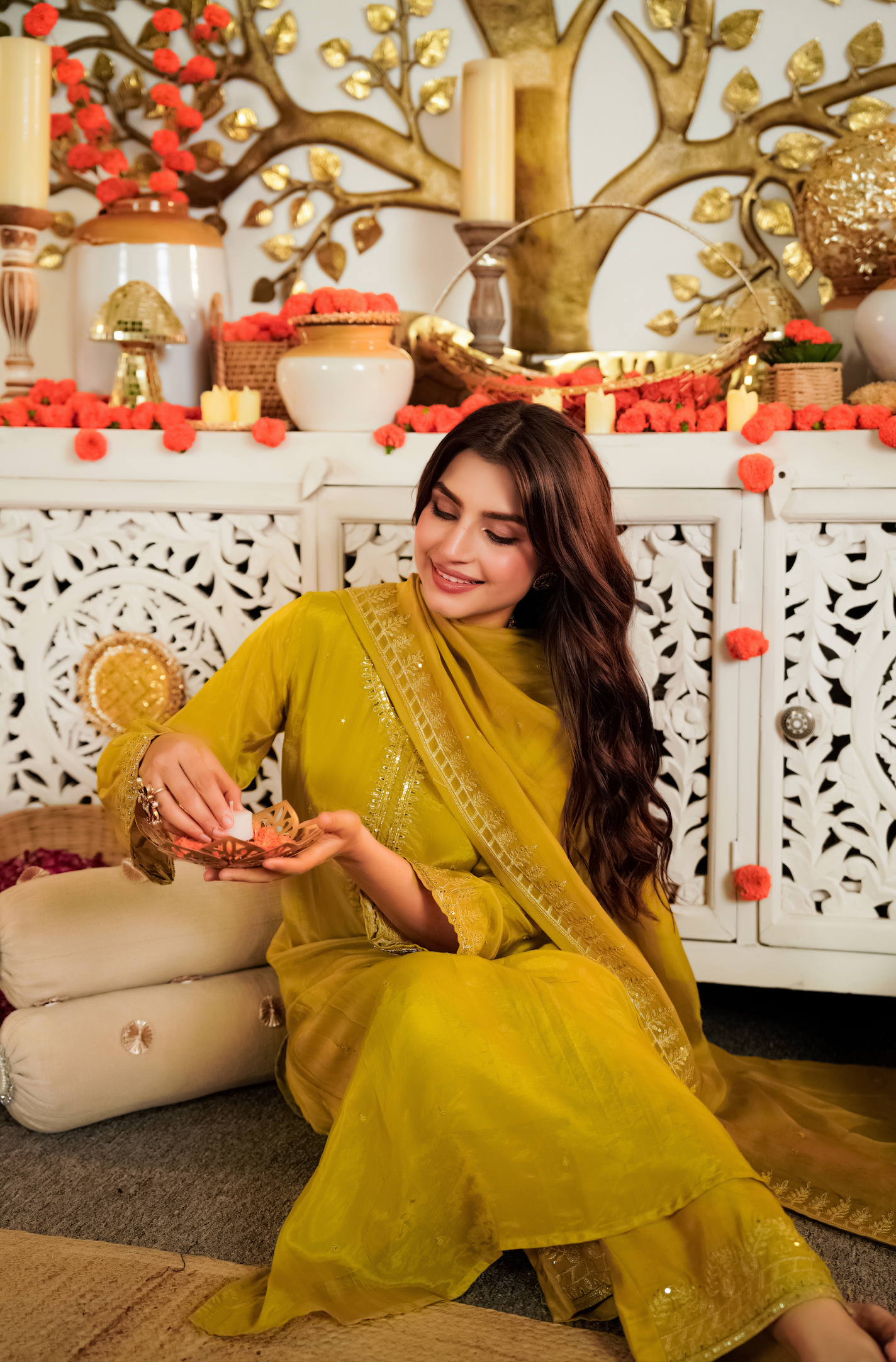 Amber Marigold Aura Suit Set