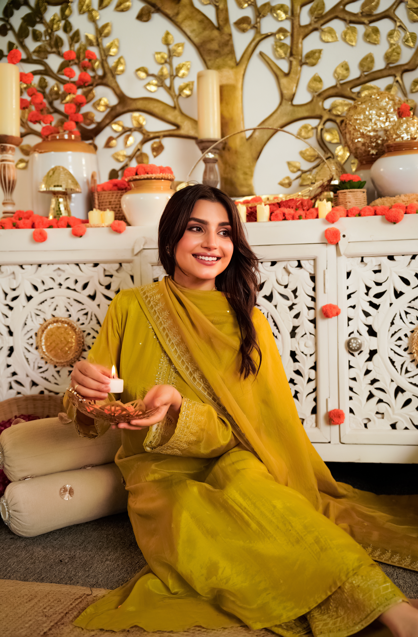 Amber Marigold Aura Suit Set