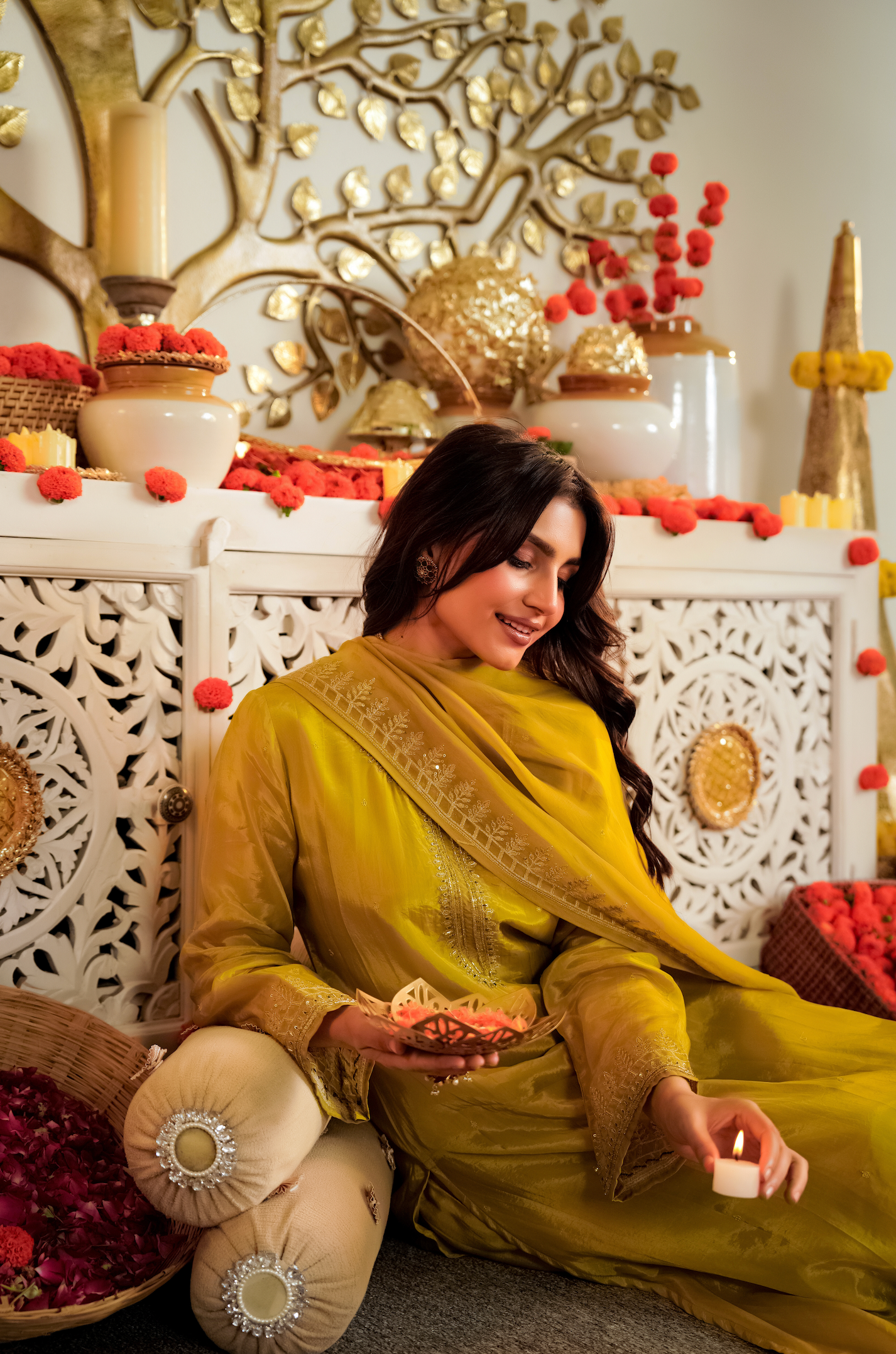 Amber Marigold Aura Suit Set