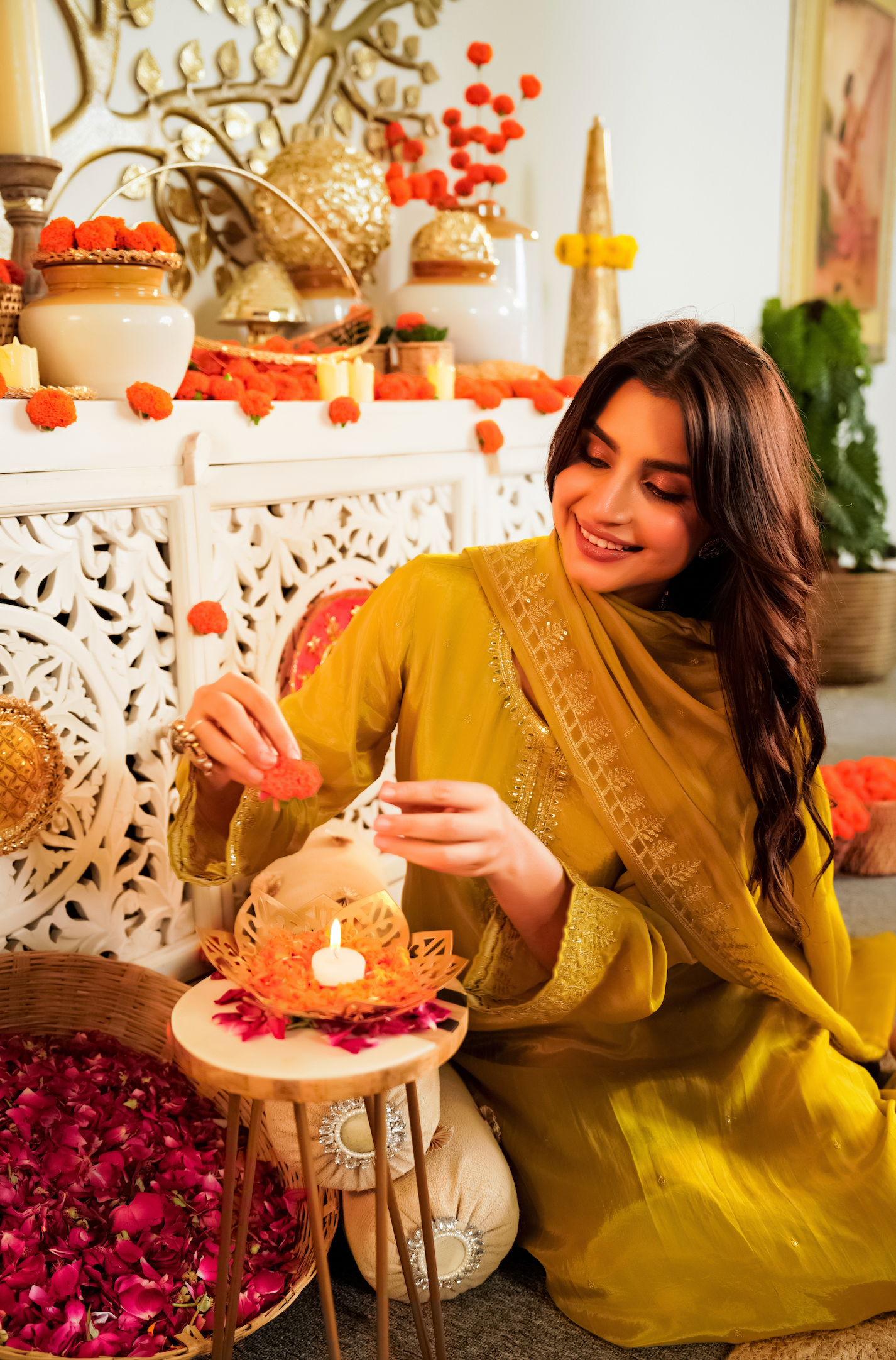 Amber Marigold Aura Suit Set