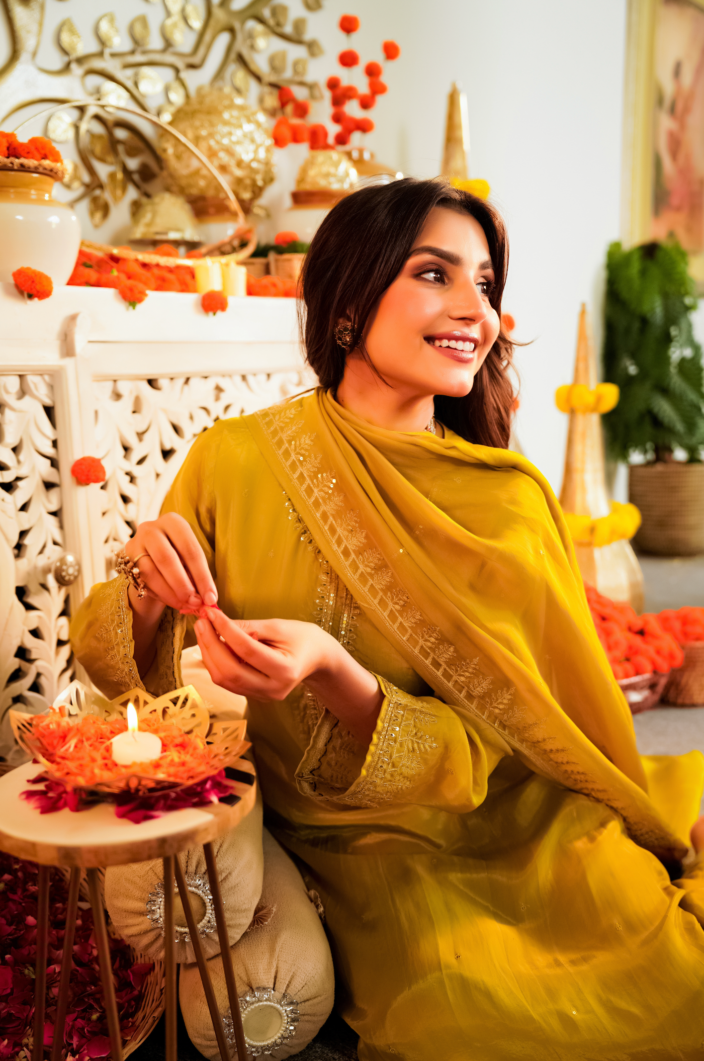 Amber Marigold Aura Suit Set