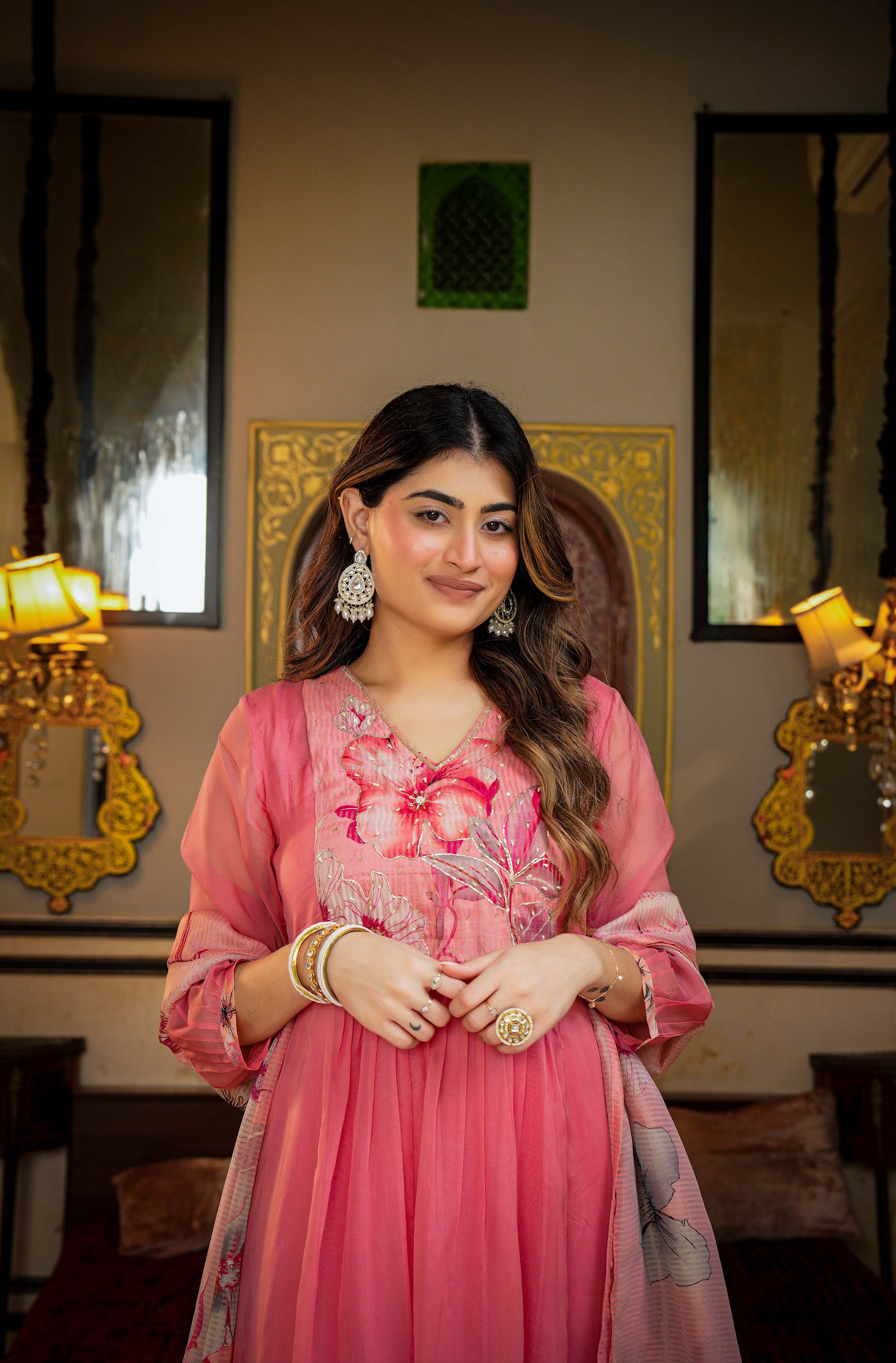 Blush Bloom Organza Suit Set