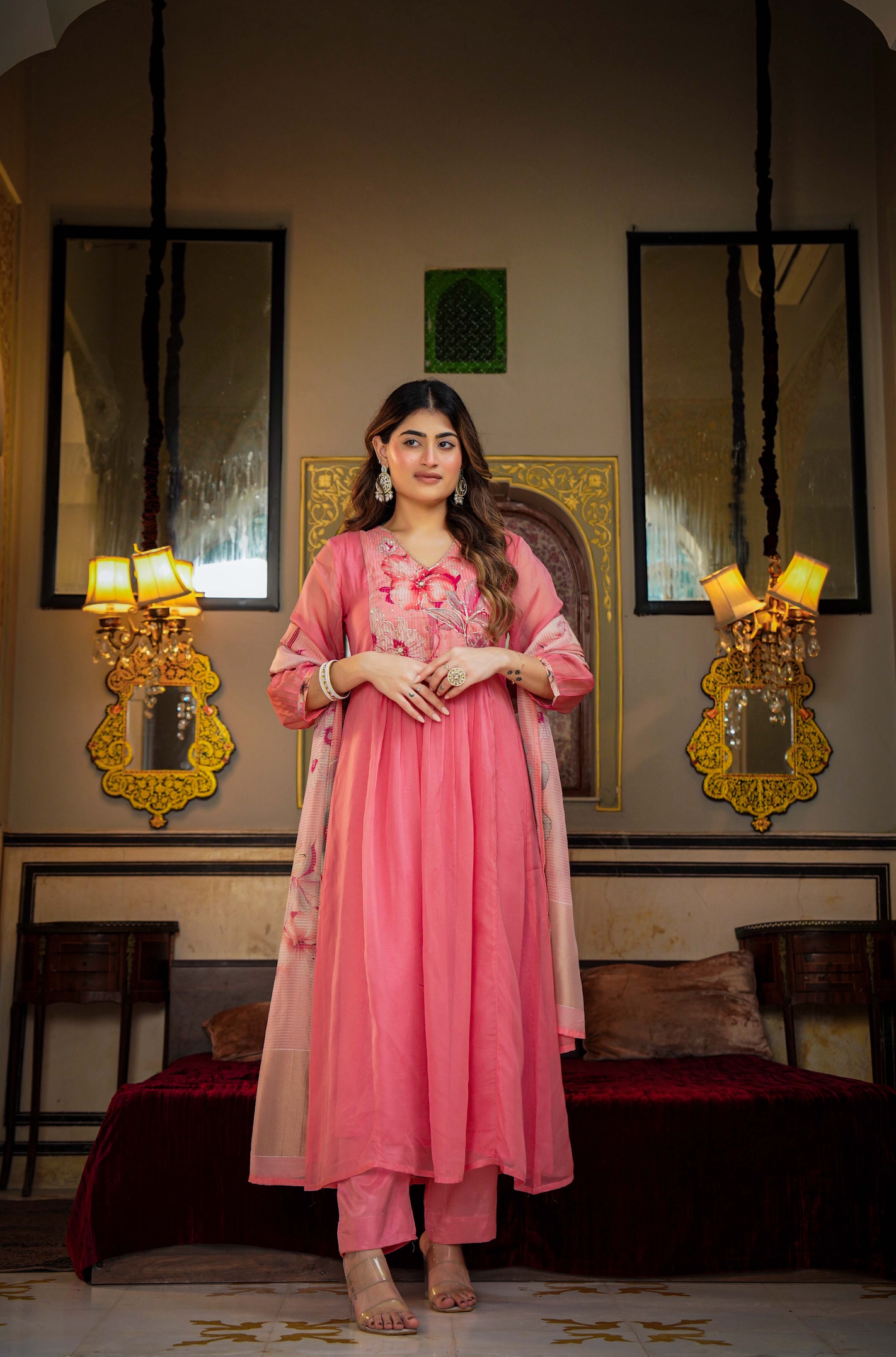 Blush Bloom Organza Suit Set