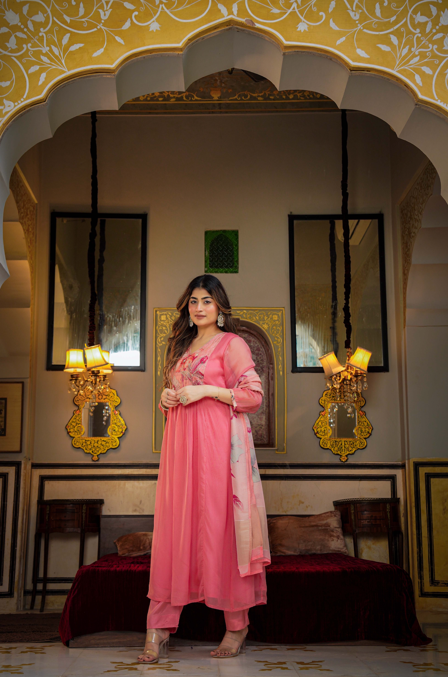 Blush Bloom Organza Suit Set