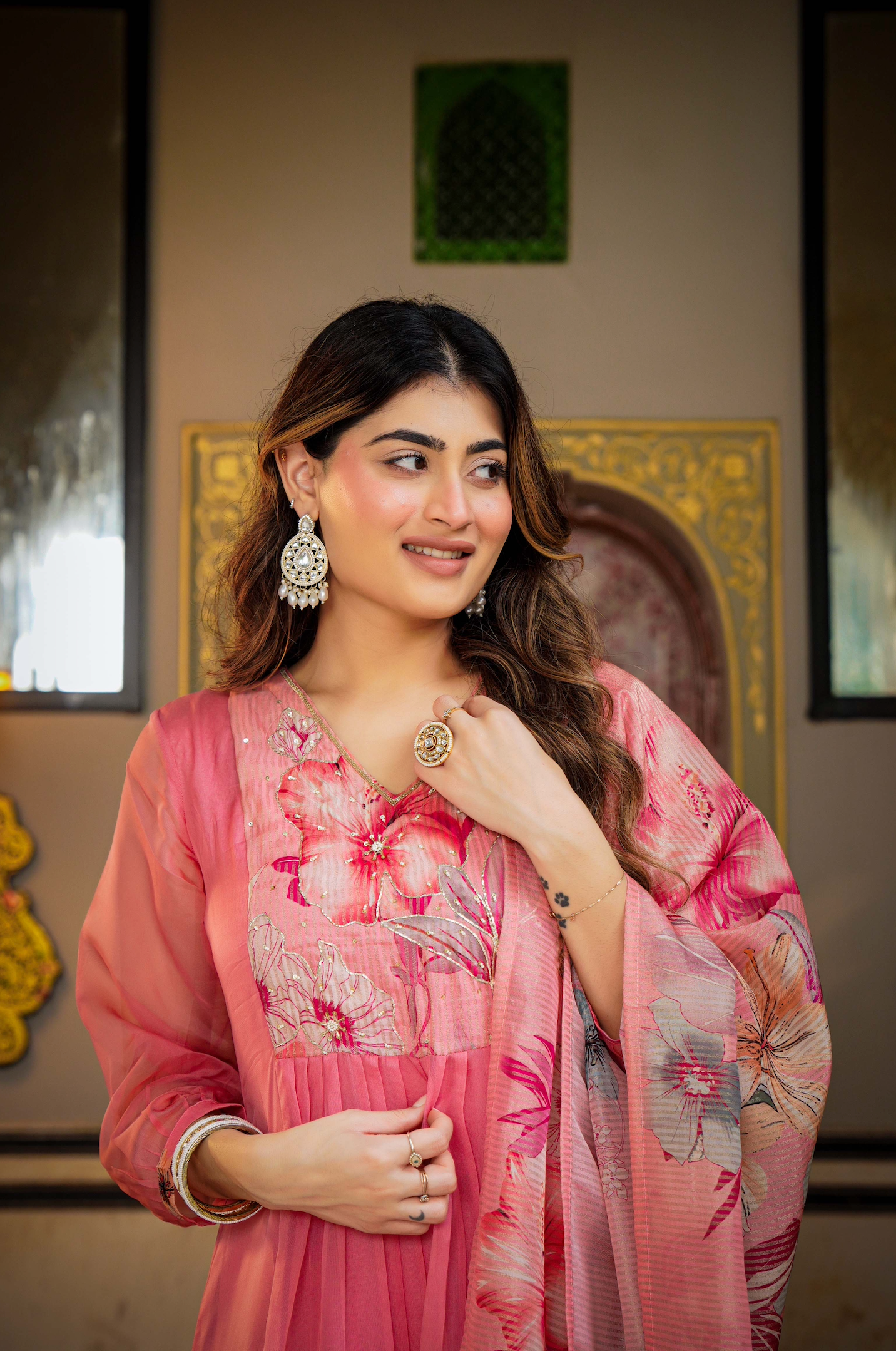 Blush Bloom Organza Suit Set